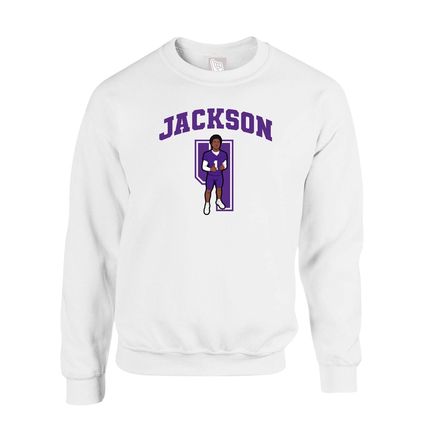 Fleece Crew — Number in White