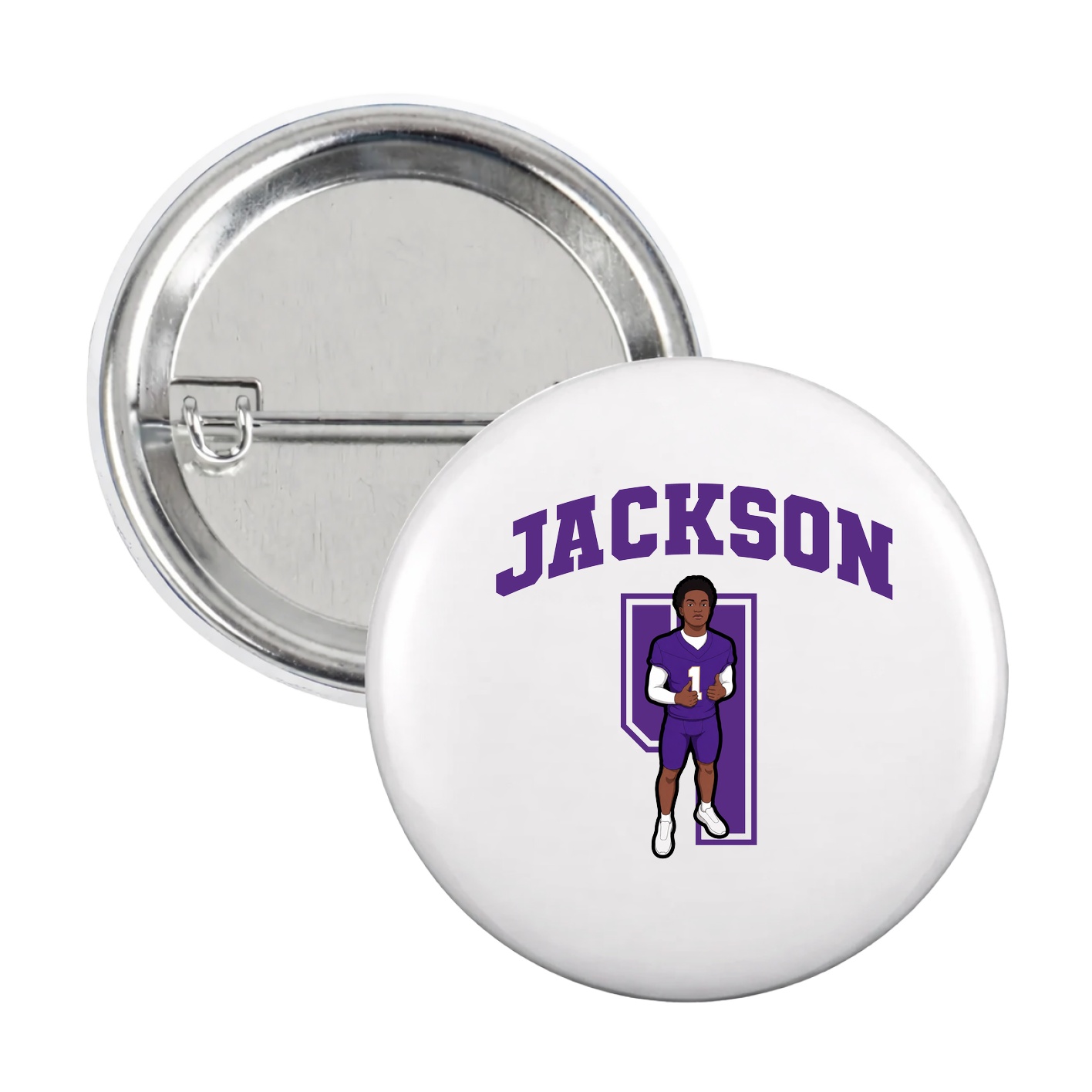 Game Day Button — Number in White