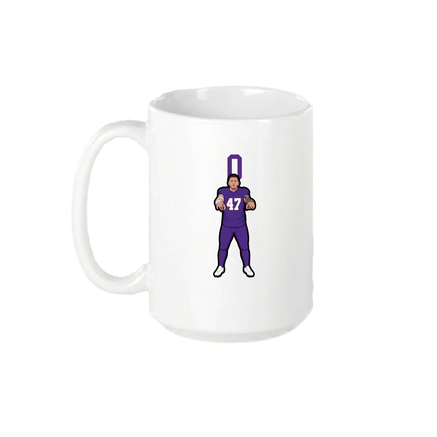 15oz Coffee Mug — Number Top in White
