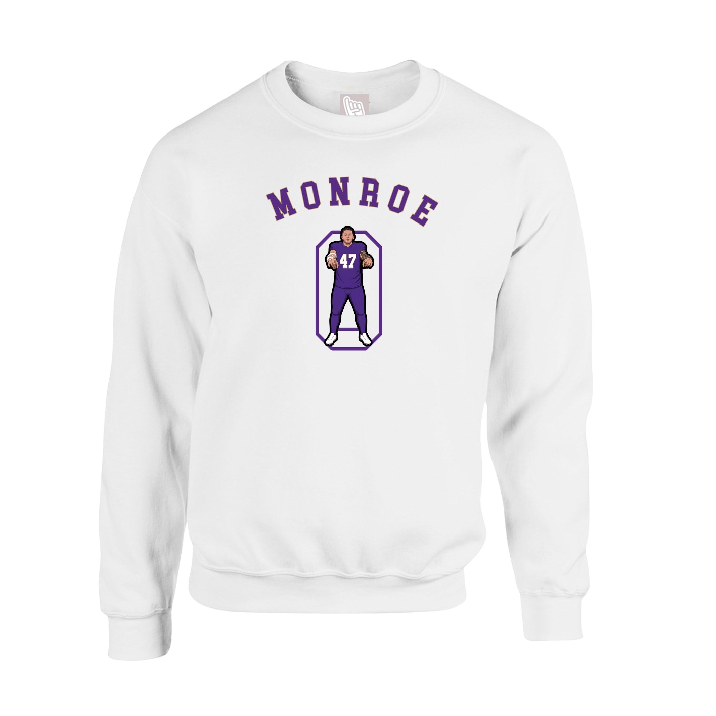 Fleece Crew — Shirsey Arch in White