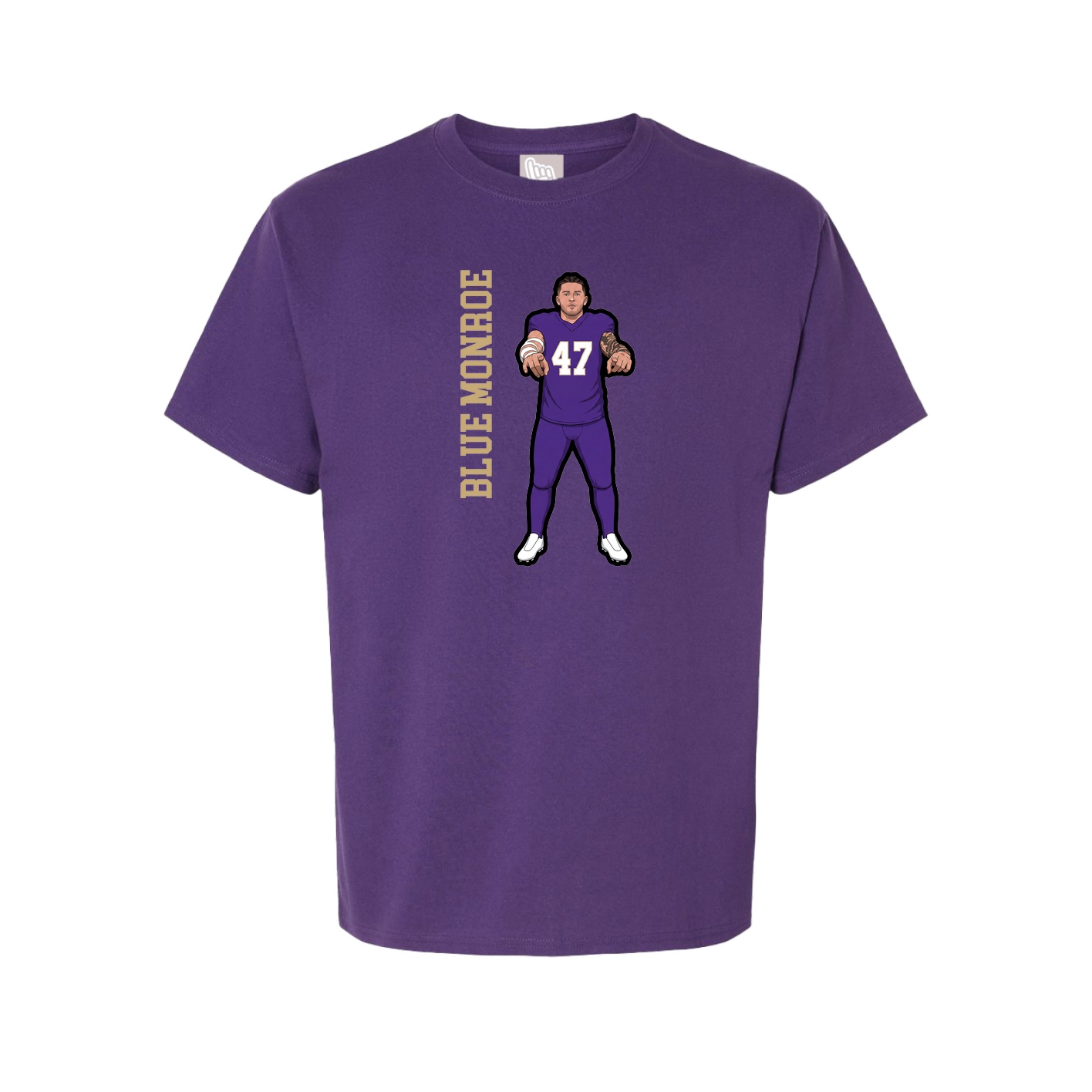 Tee — Name Vertical in Purple