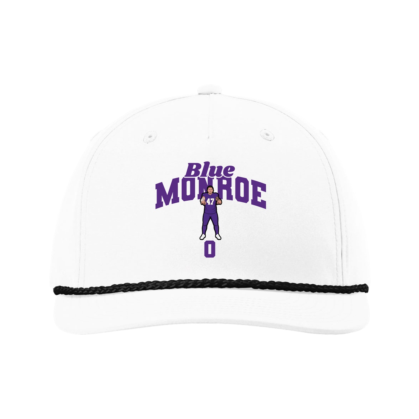 Five-Panel Classic Rope Cap — Signature Arch in White