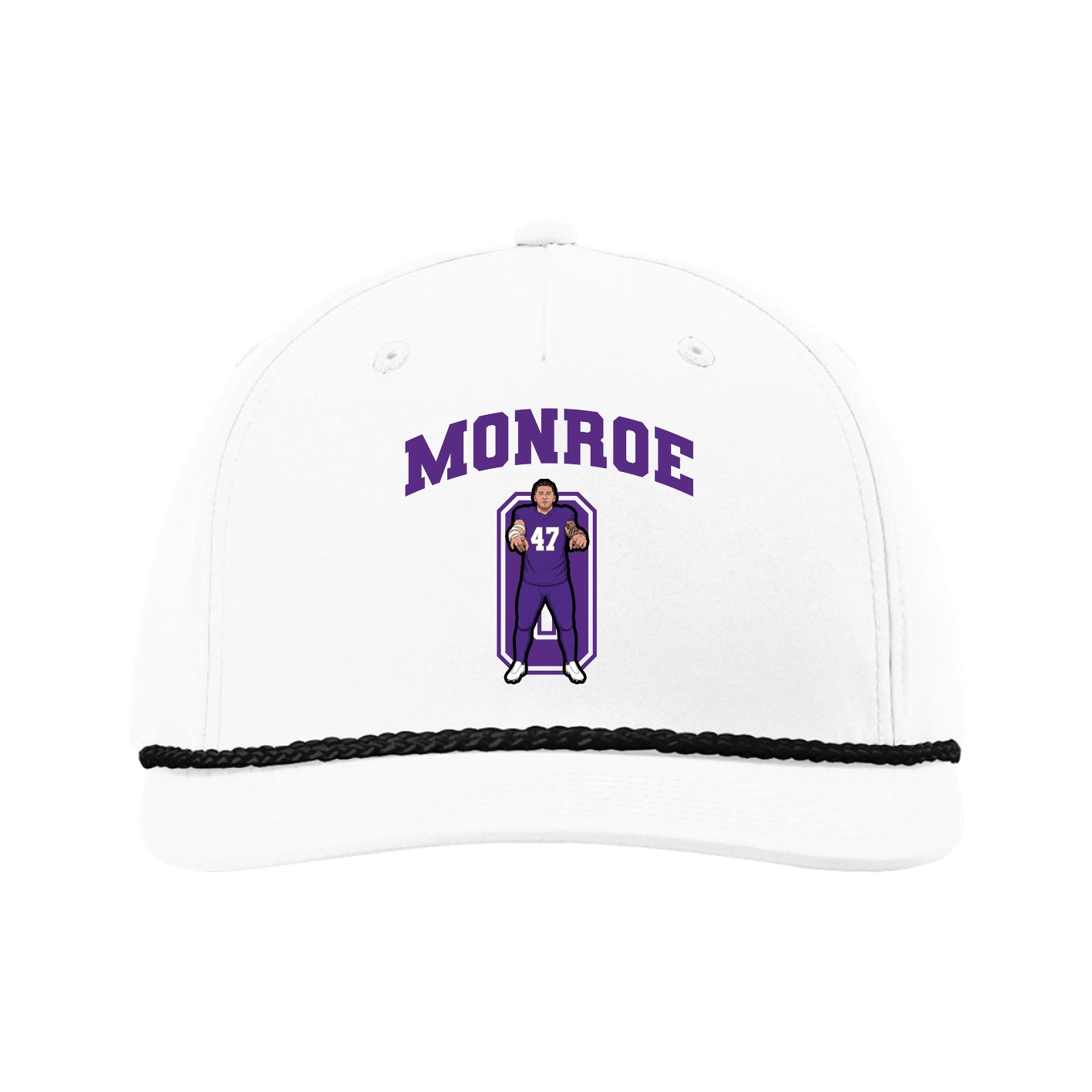 Five-Panel Classic Rope Cap — Number in White