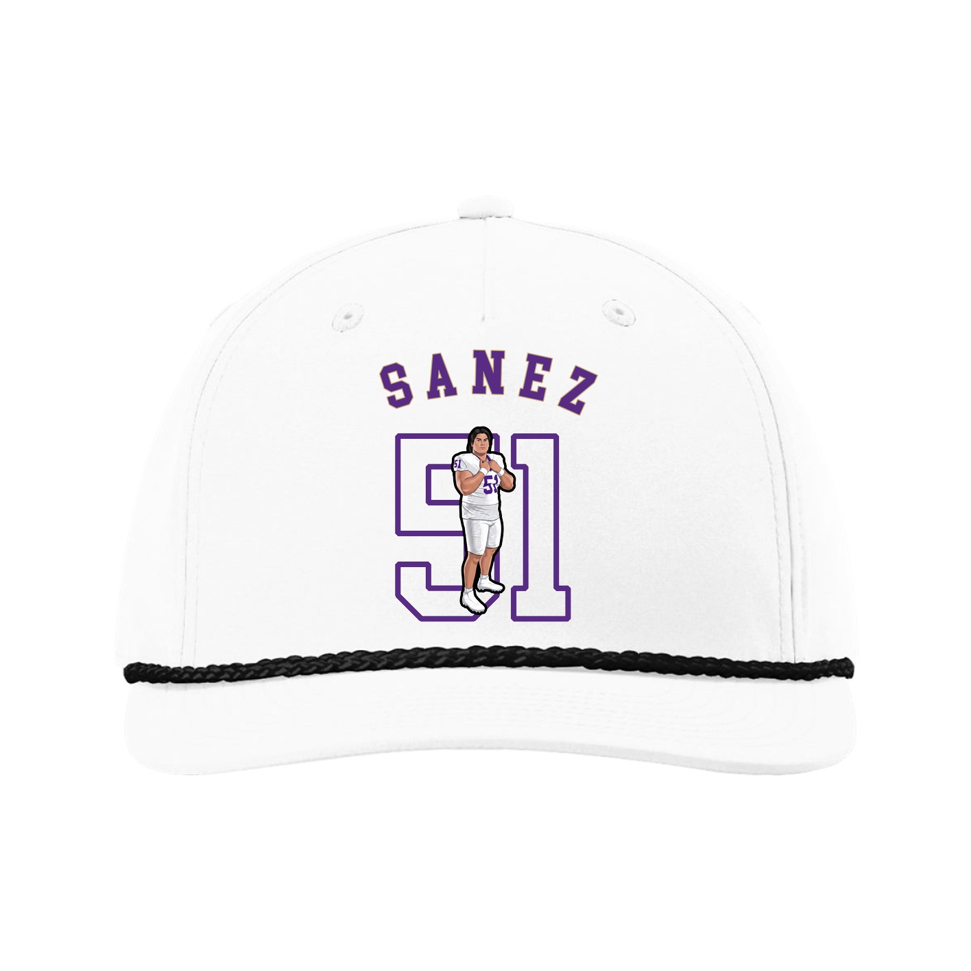 Five-Panel Classic Rope Cap — Shirsey Arch in White