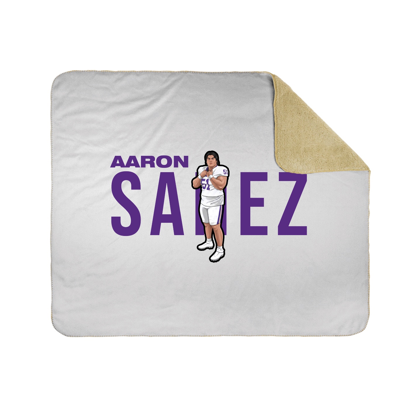Throw Blanket — Player Name in White