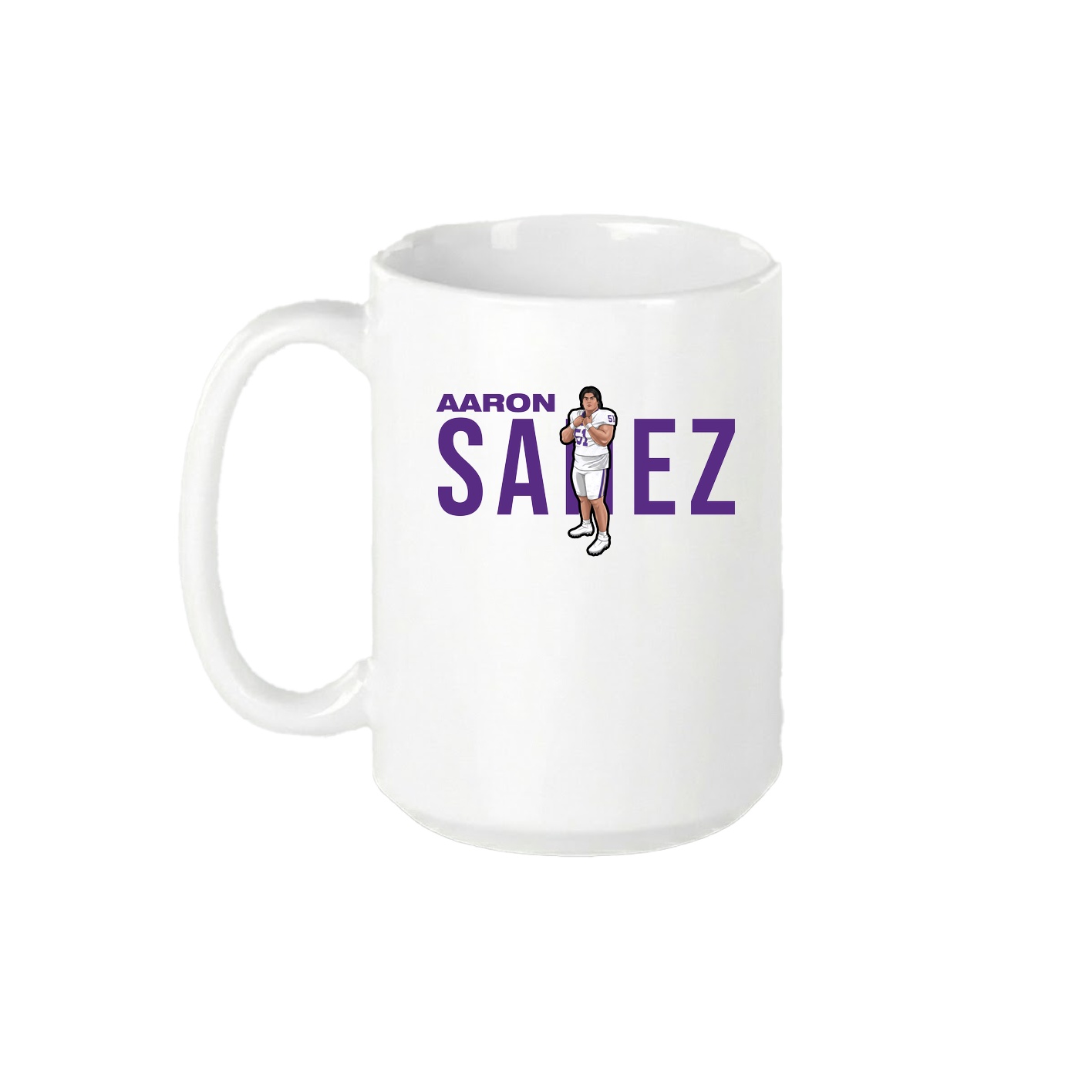 15oz Coffee Mug — Player Name in White