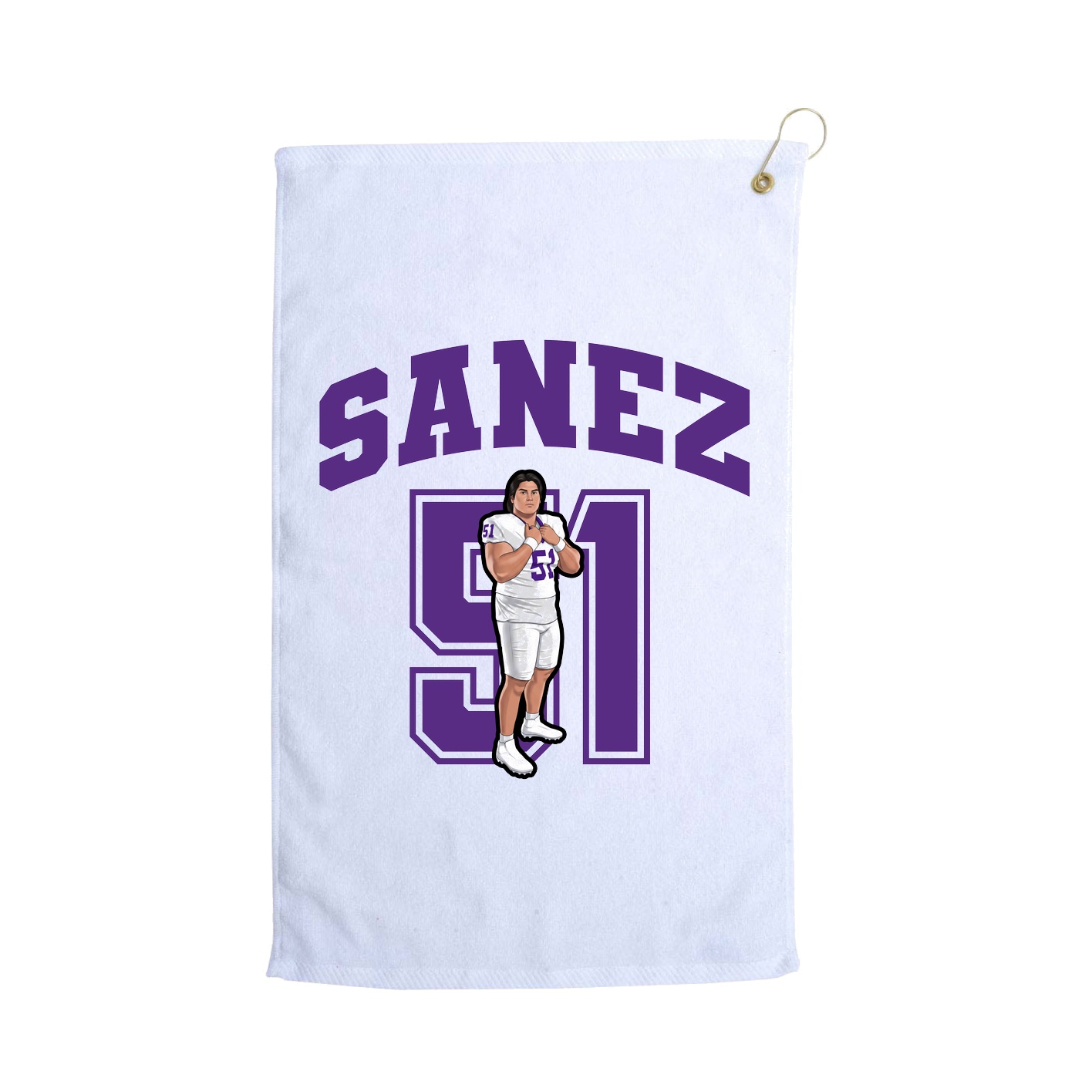 Golf Towel — Number in White