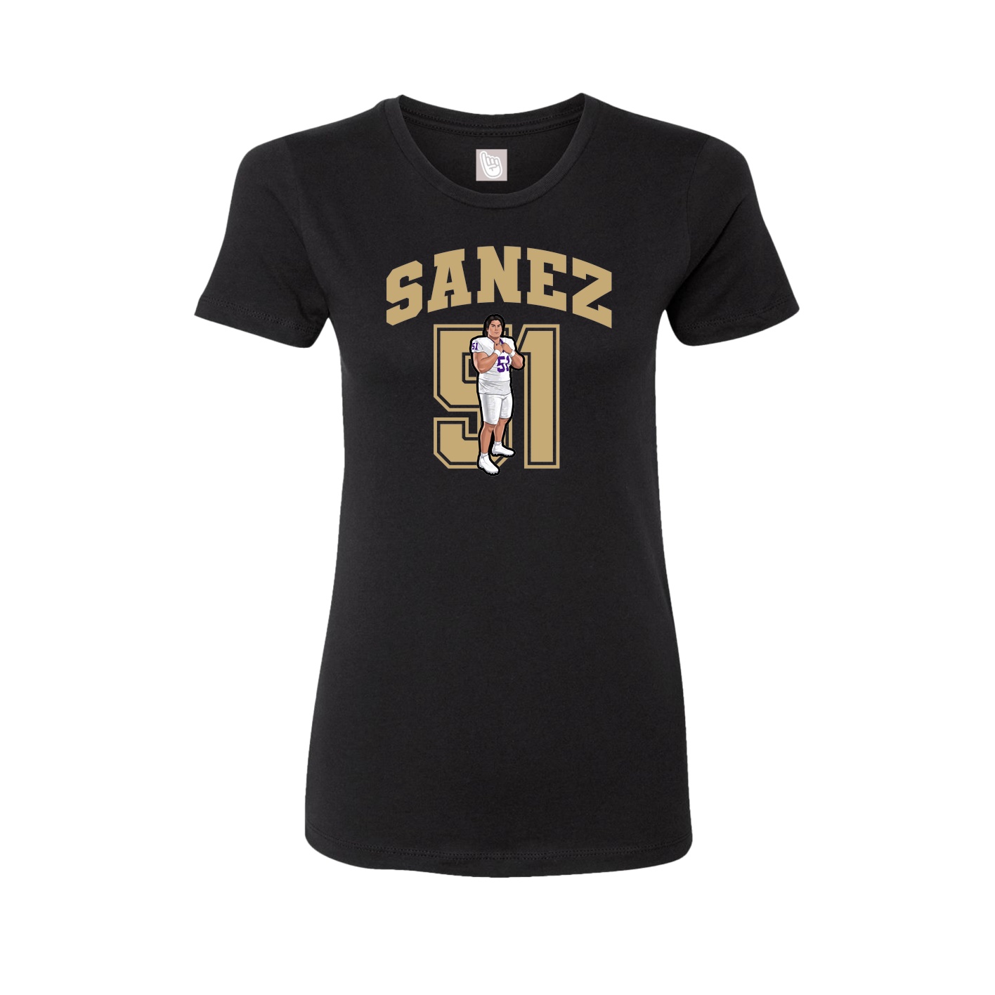 Fitted Women's Tee — Number in Black