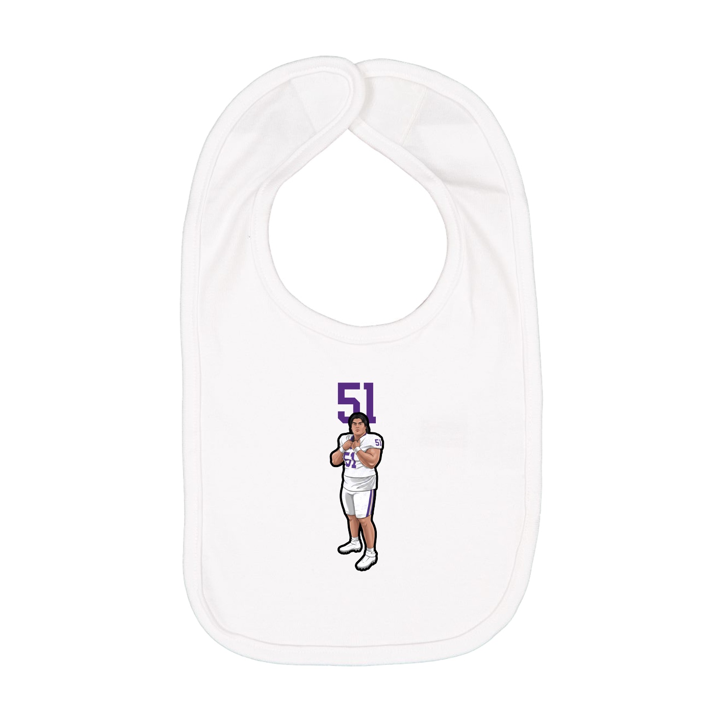 Infant Bib — Number Top in White