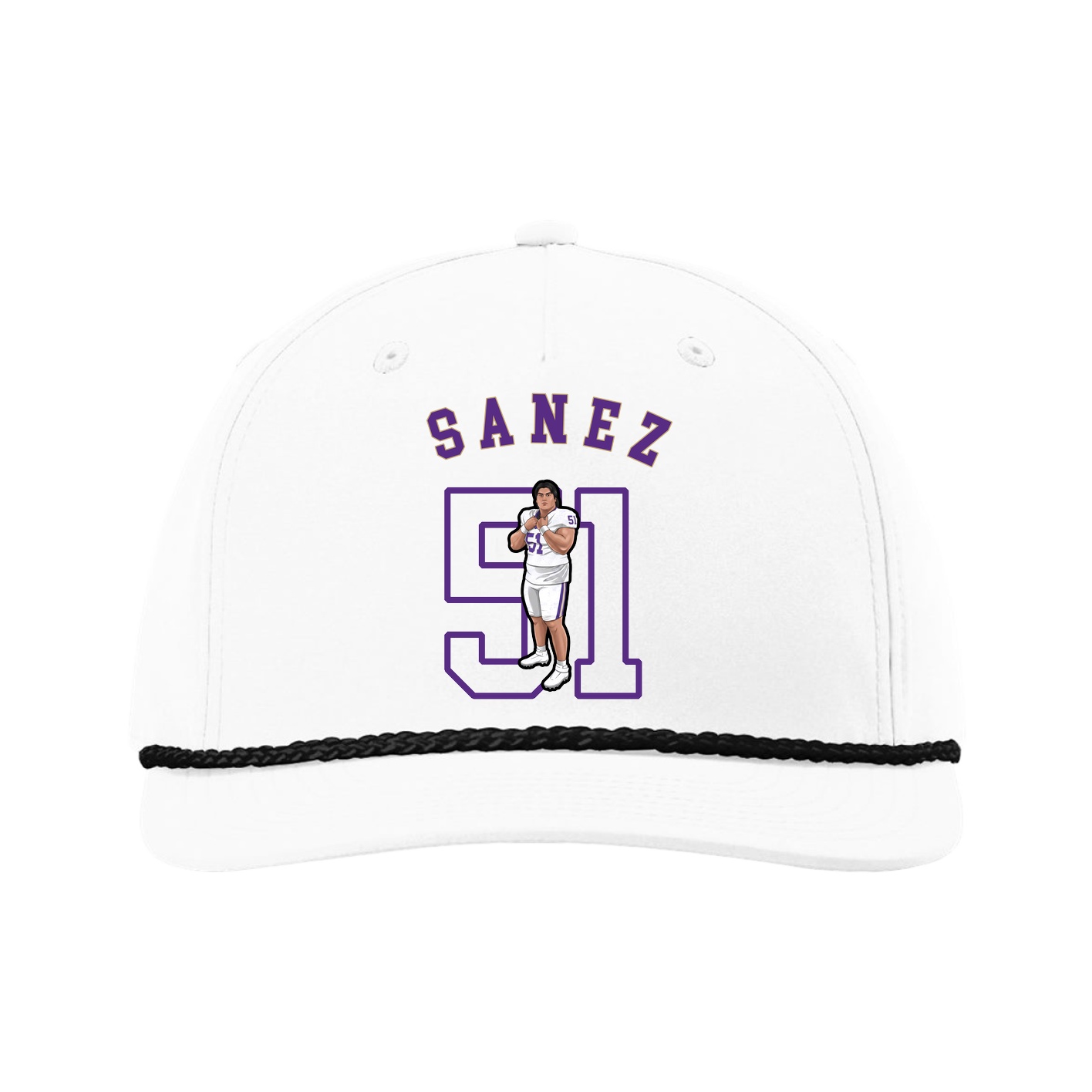 Five-Panel Classic Rope Cap — Shirsey Arch in White