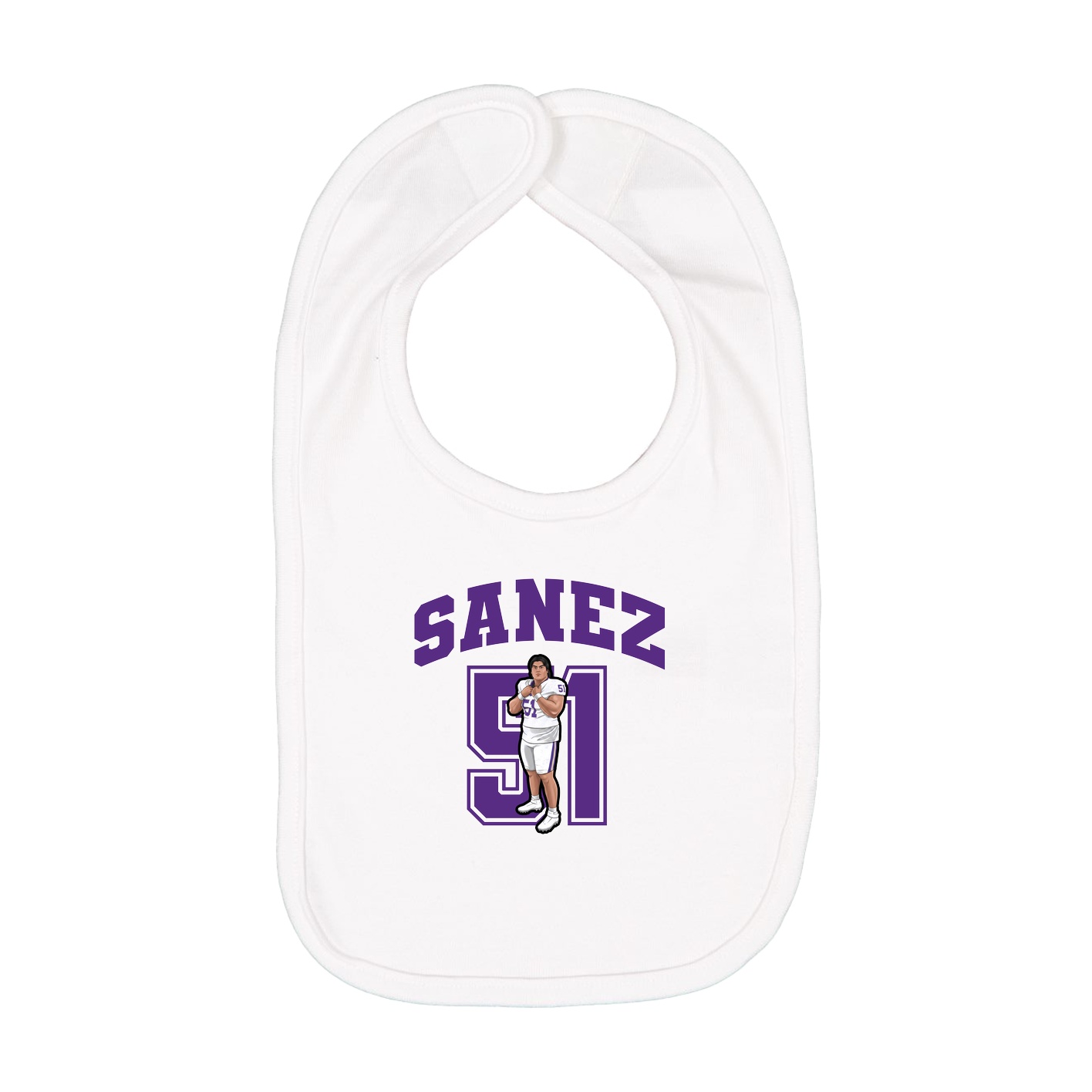 Infant Bib — Number in White