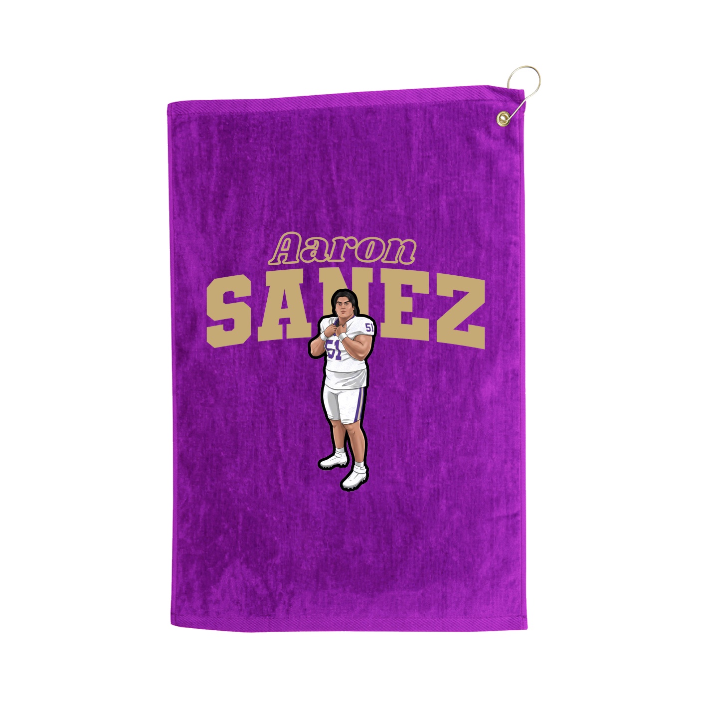 Golf Towel — Name Arch in Purple