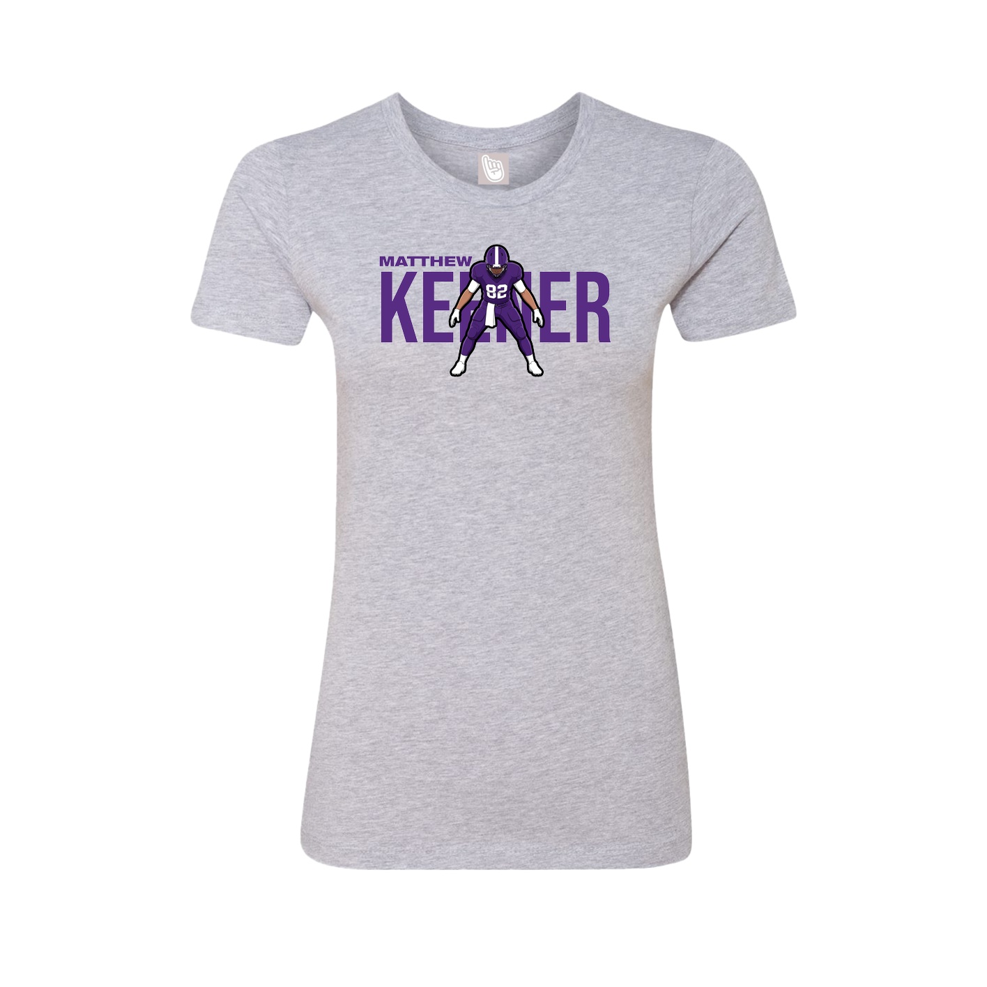 Fitted Women's Tee — Player Name in Grey