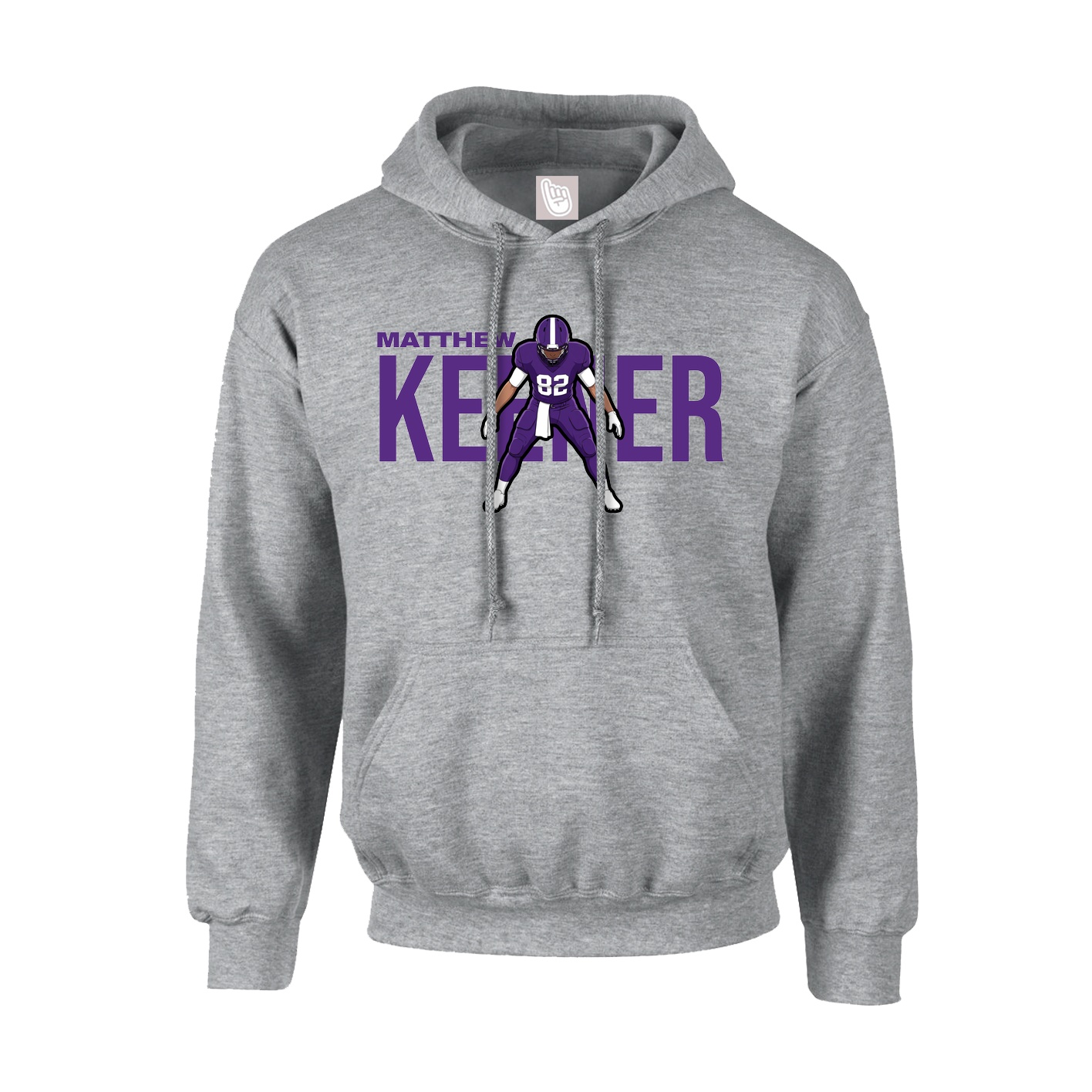 Youth Hoodie — Player Name in Grey