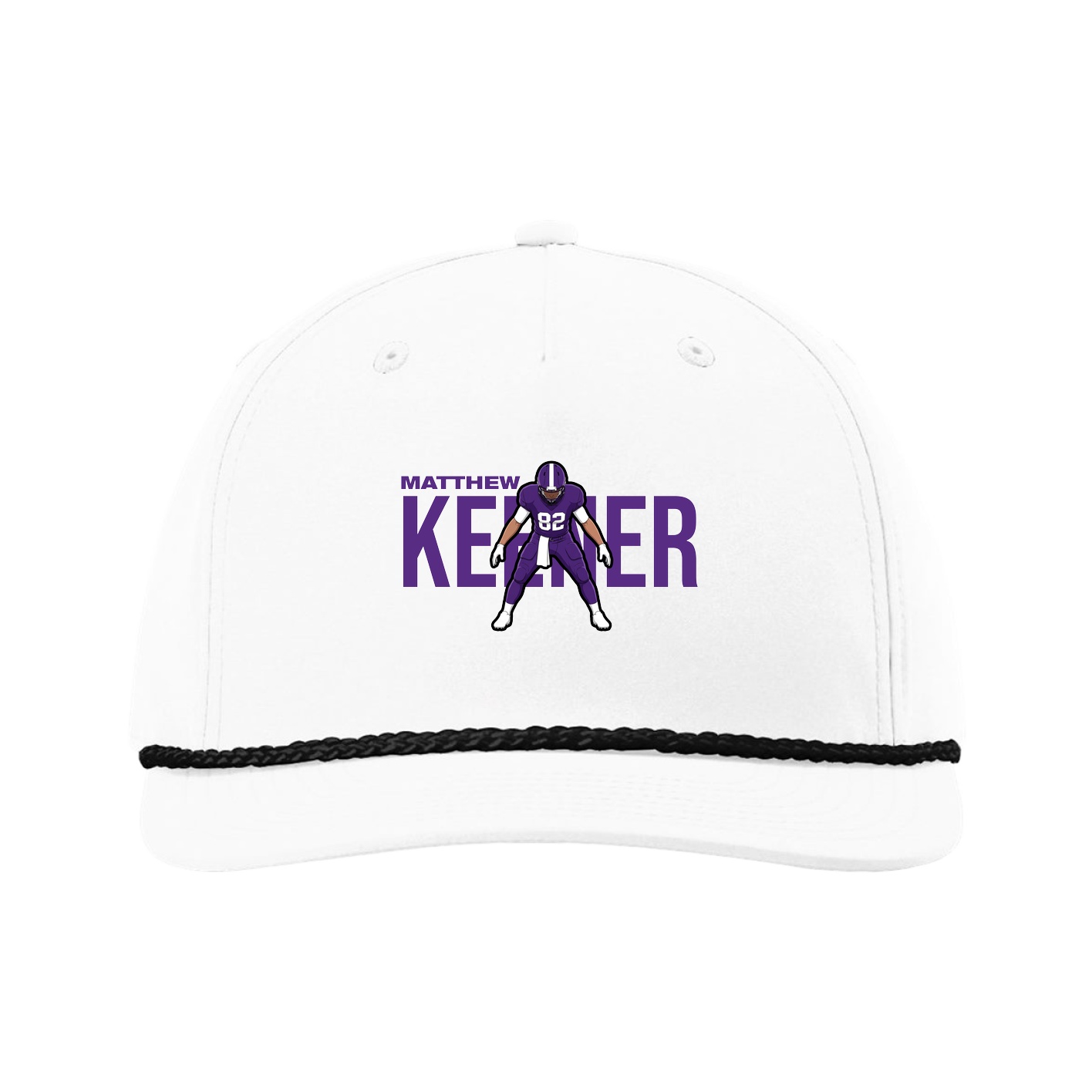 Five-Panel Classic Rope Cap — Player Name in White