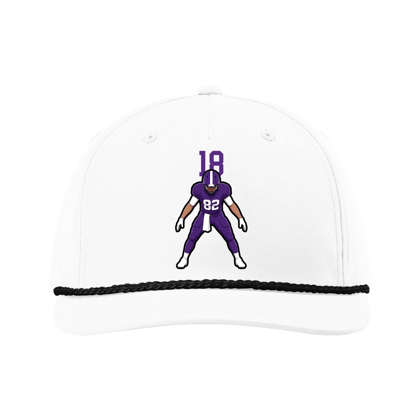 Five-Panel Classic Rope Cap — Number Top in White