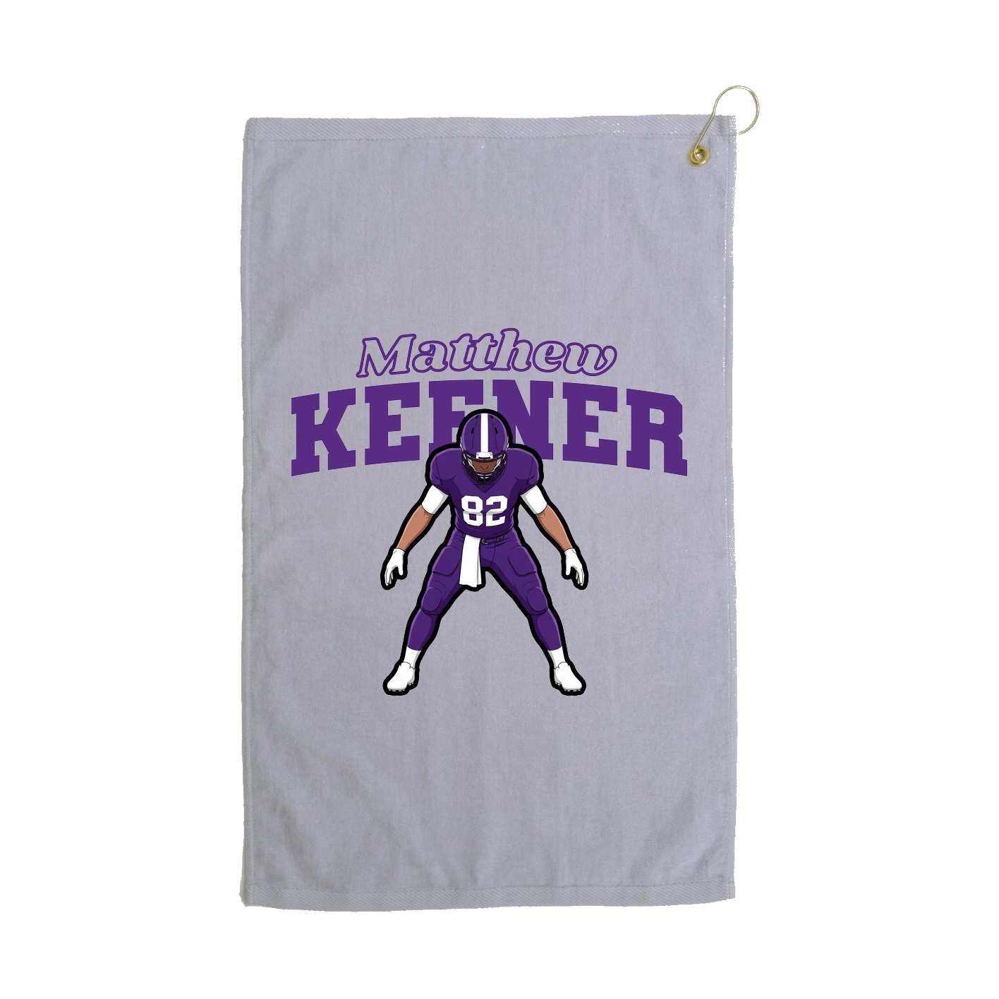 Golf Towel — Name Arch in Grey