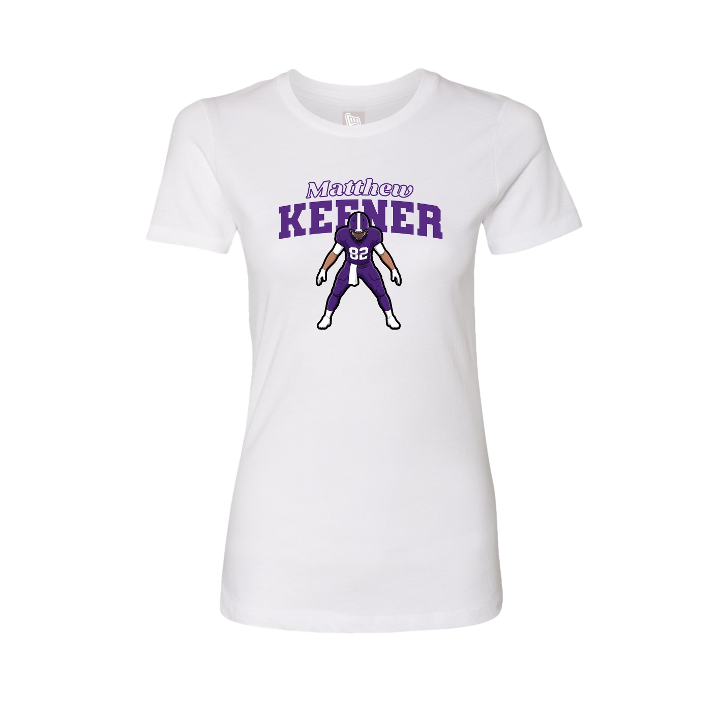Fitted Women's Tee — Name Arch in White
