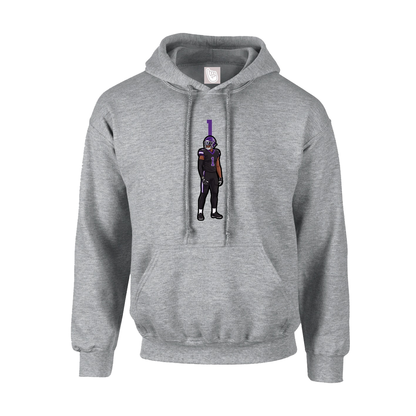 Youth Hoodie — Number Top in Grey