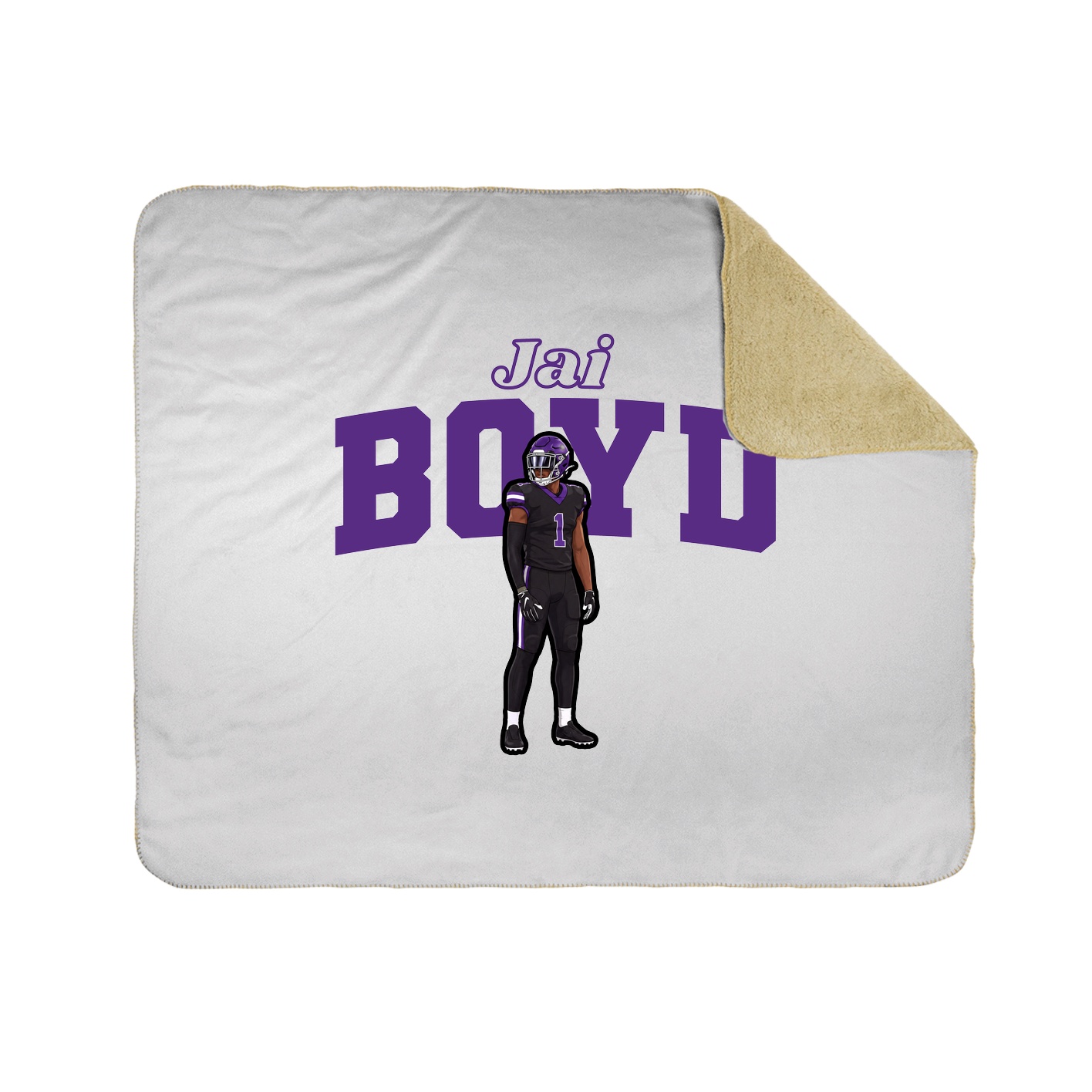 Throw Blanket — Name Arch in White
