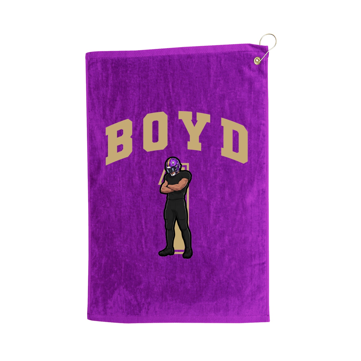 Golf Towel — Number in Purple