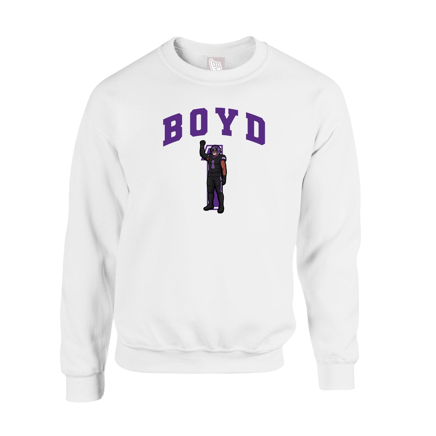 Fleece Crew — Number in White