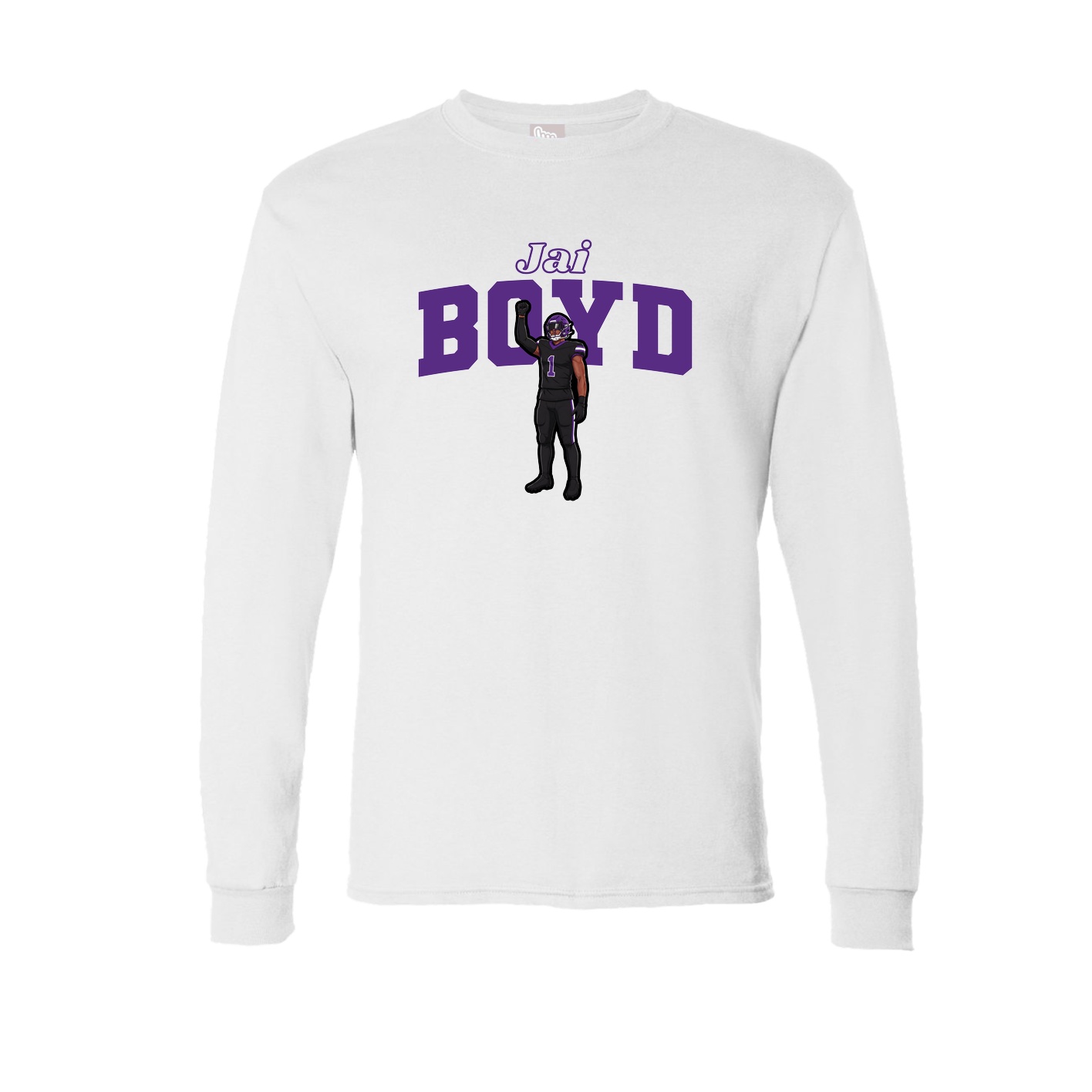 Long Sleeve Tee — Name Arch in White