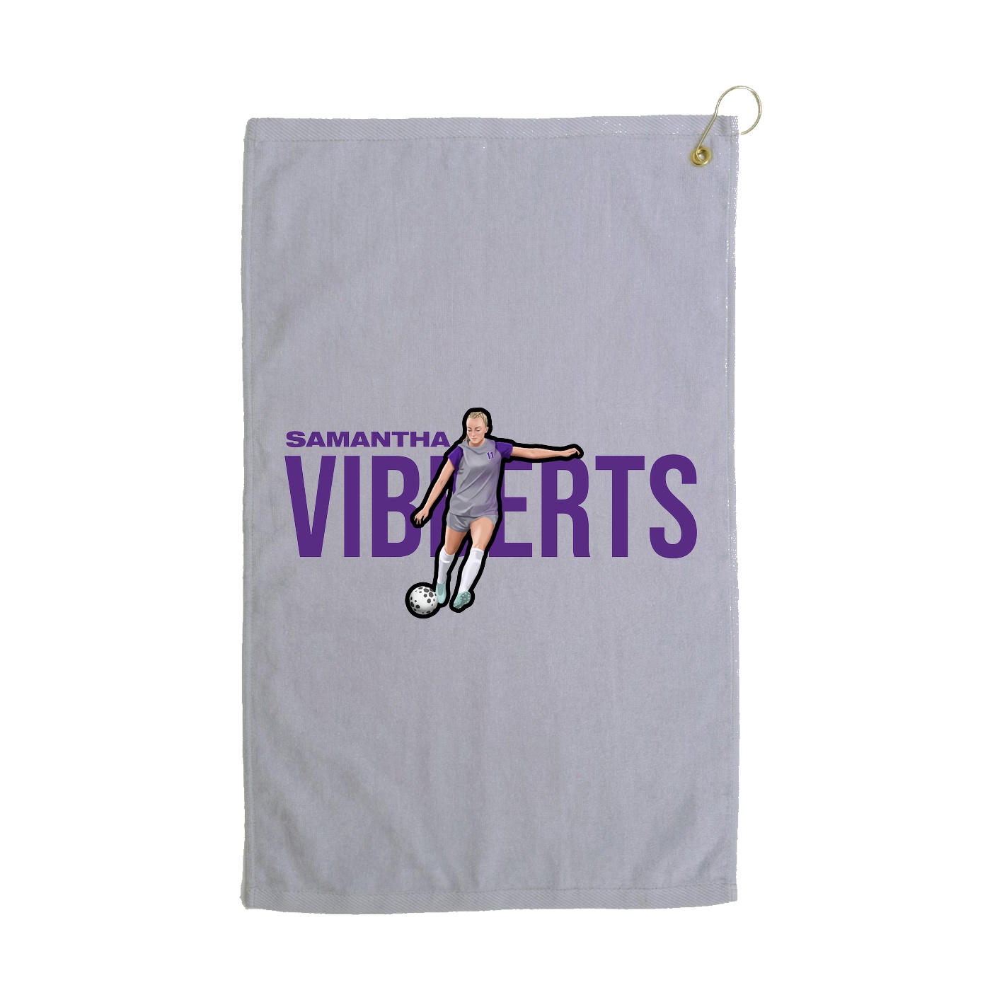 Golf Towel — Player Name in Grey