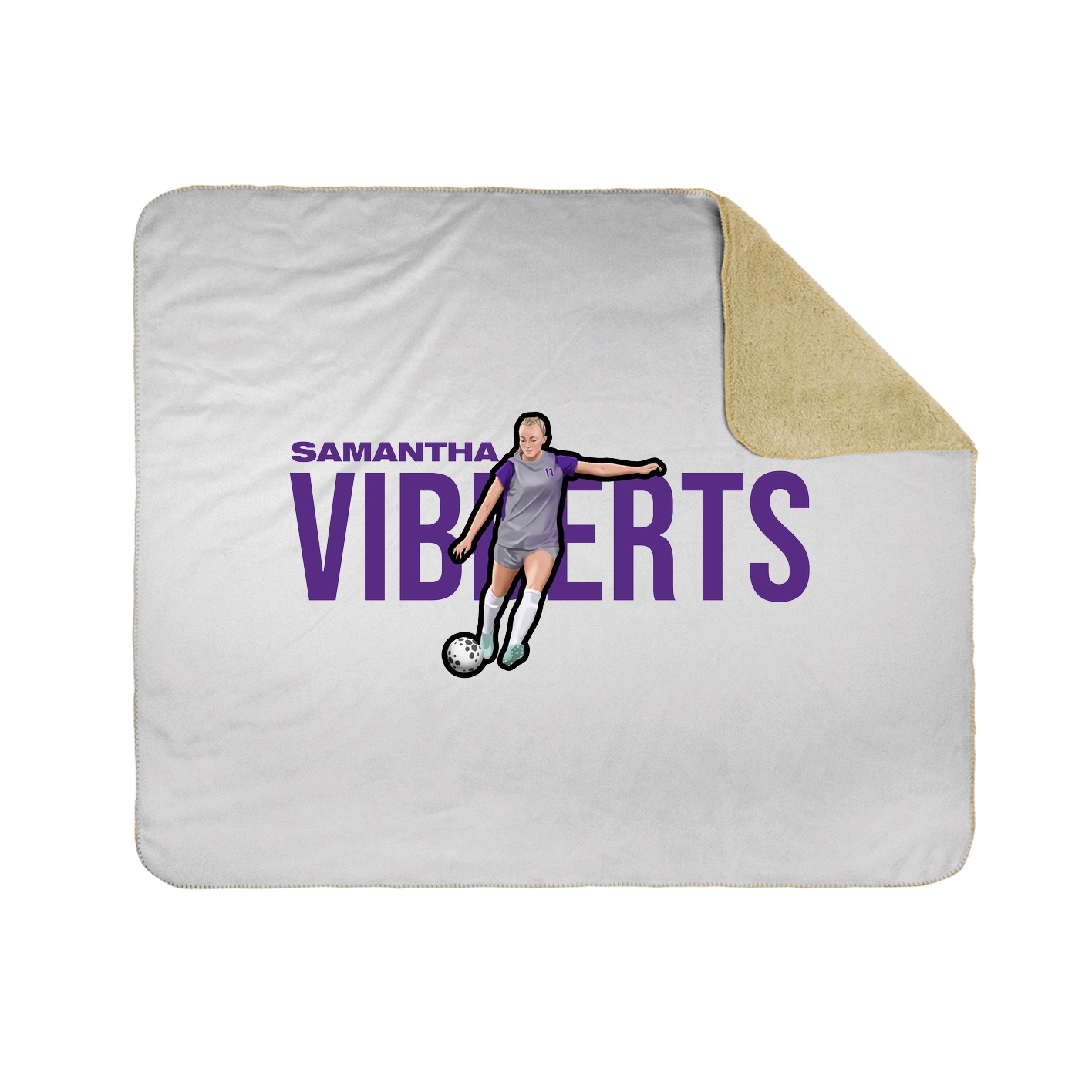 Throw Blanket — Player Name in White