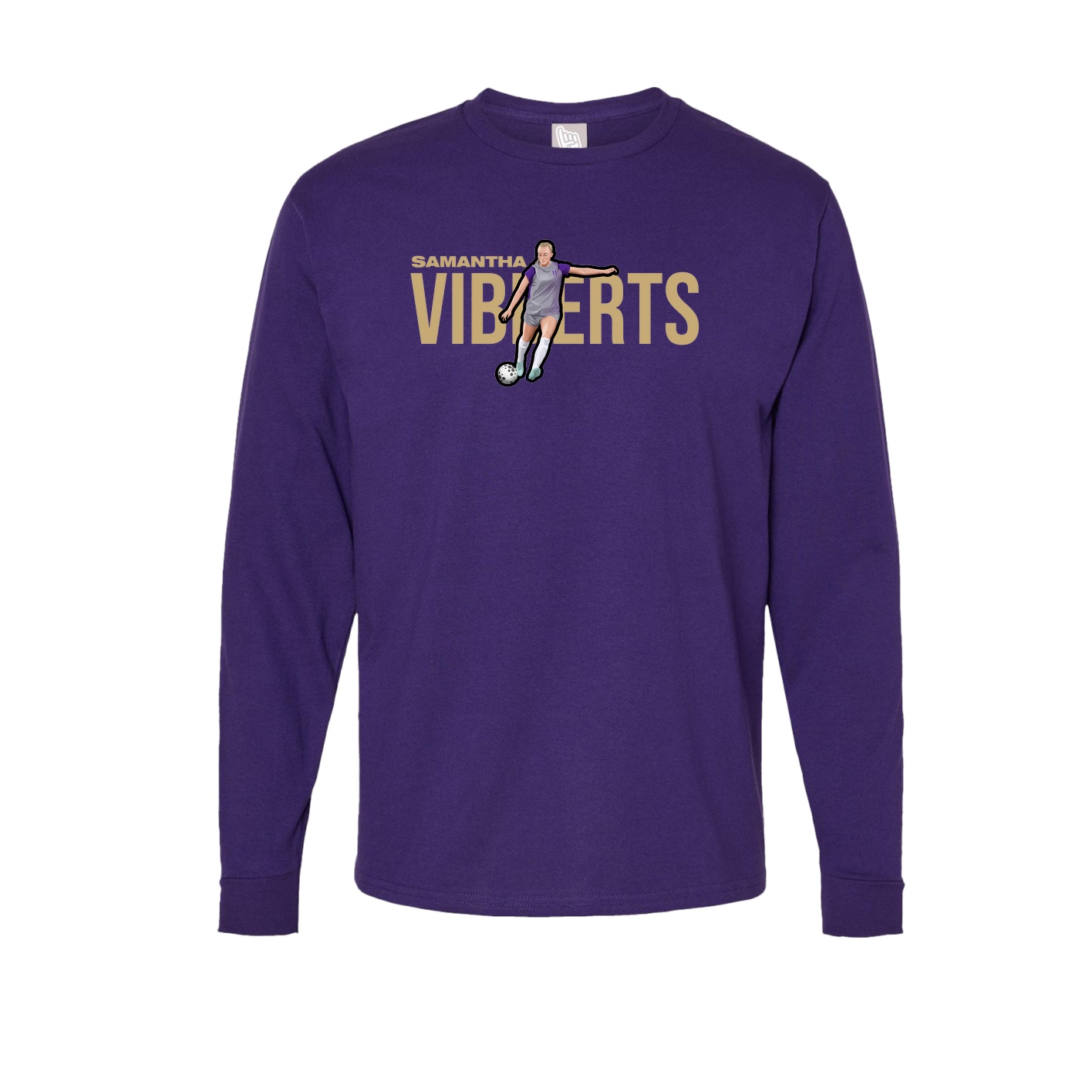 Long Sleeve Tee — Player Name in Purple
