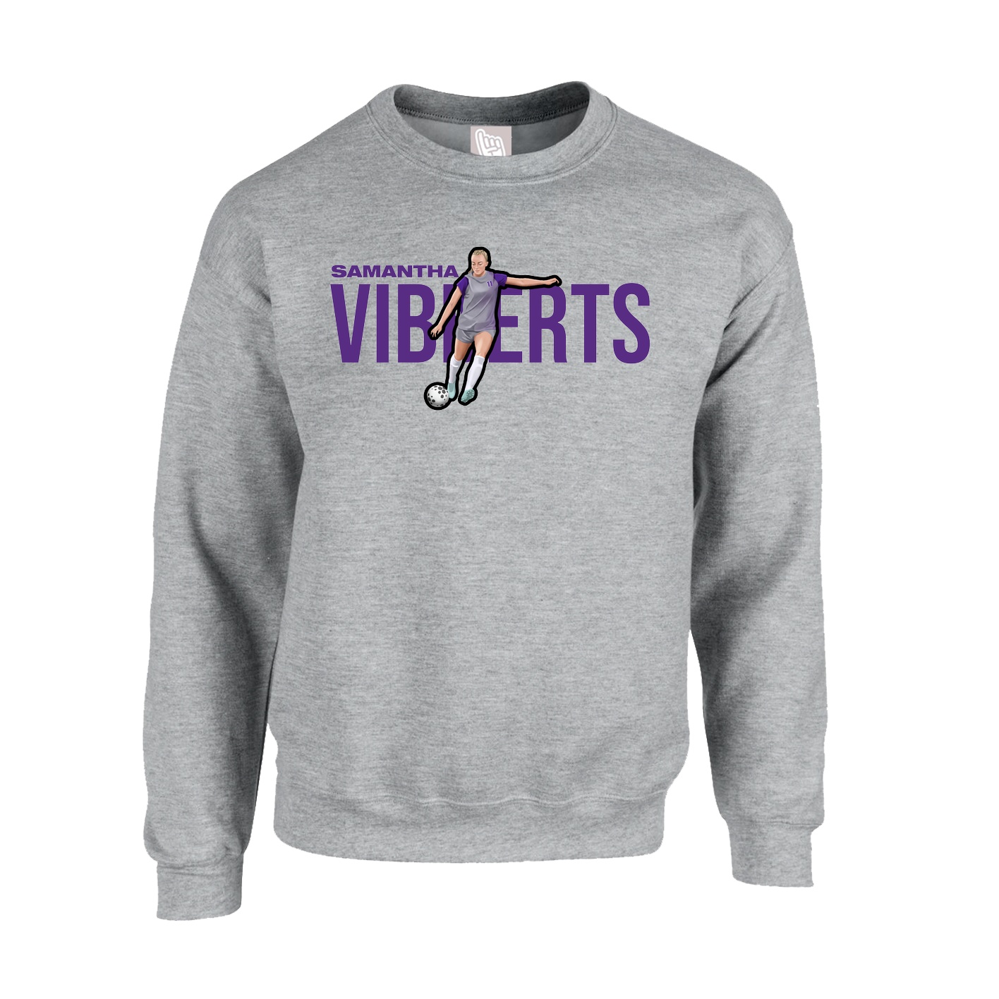 Fleece Crew — Player Name in Grey