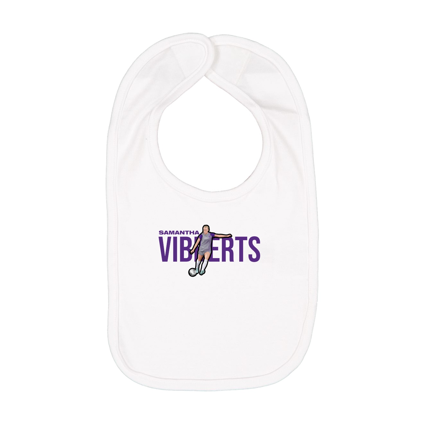 Infant Bib — Player Name in White