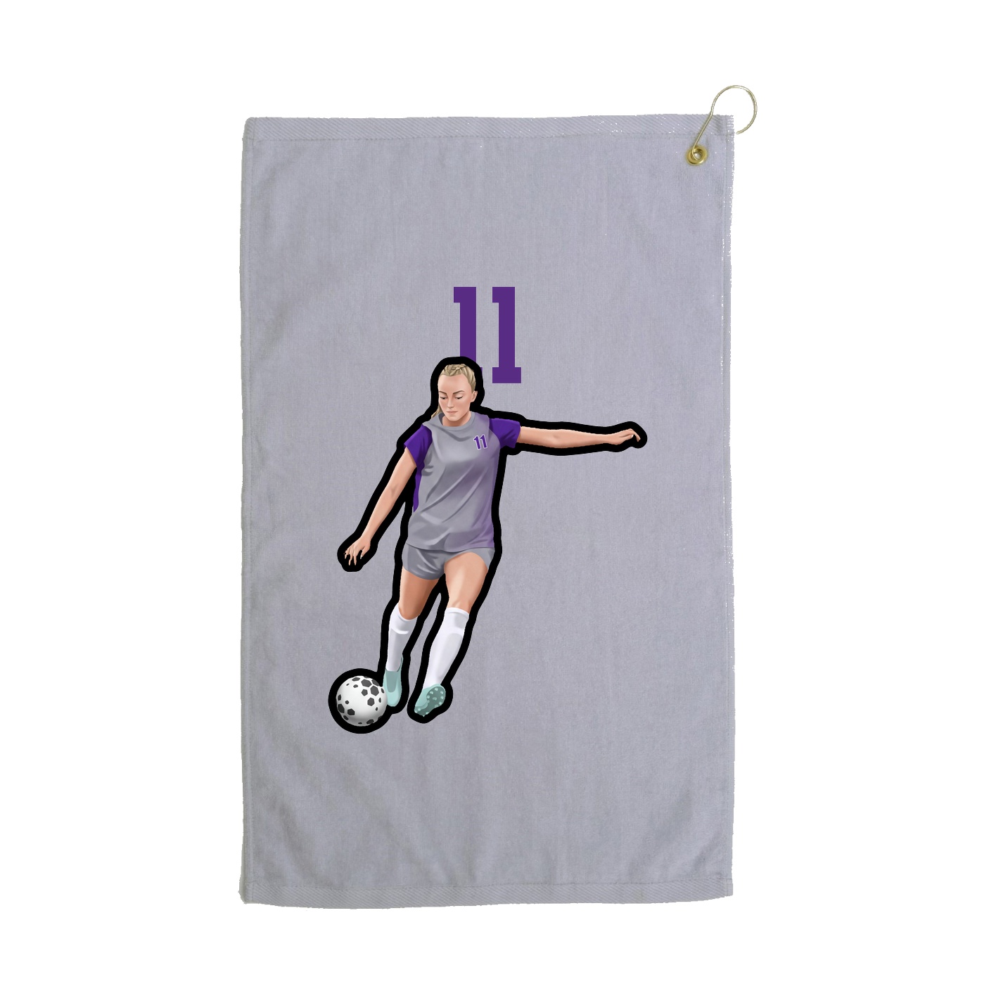 Golf Towel — Number Top in Grey