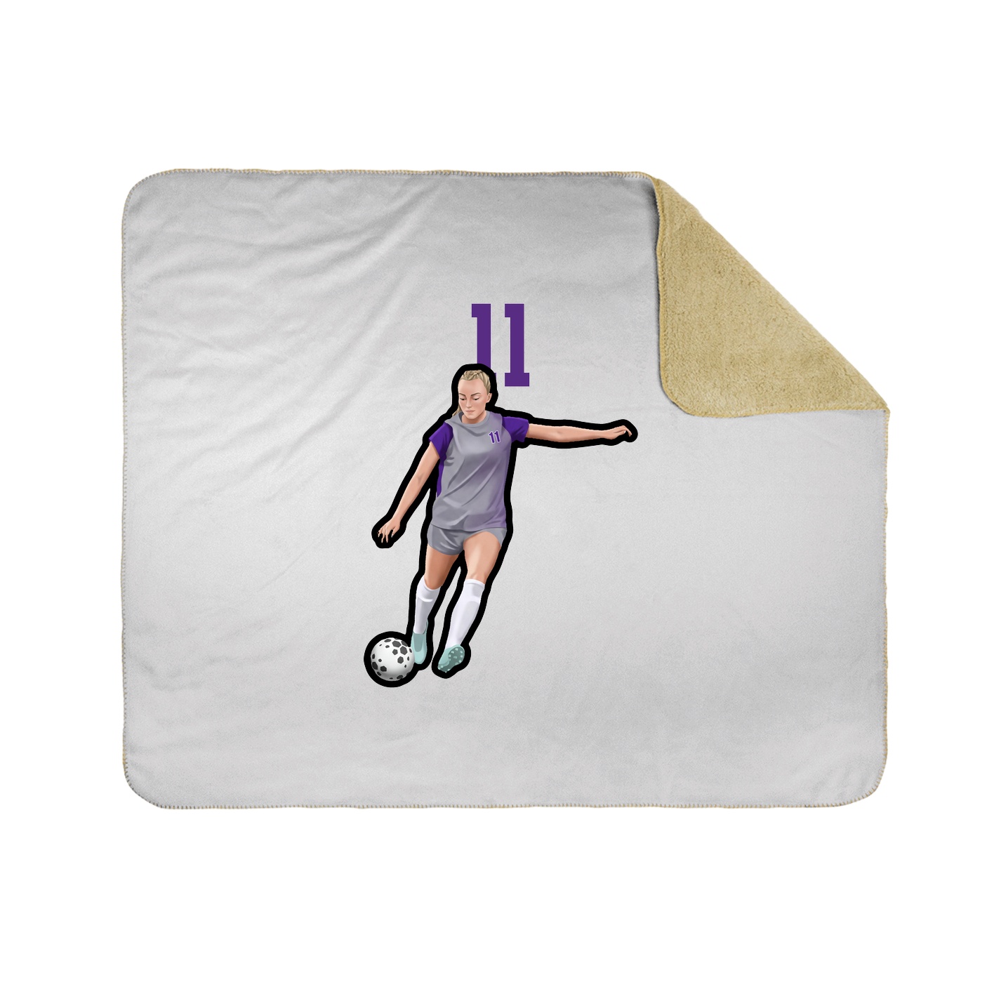 Throw Blanket — Number Top in White