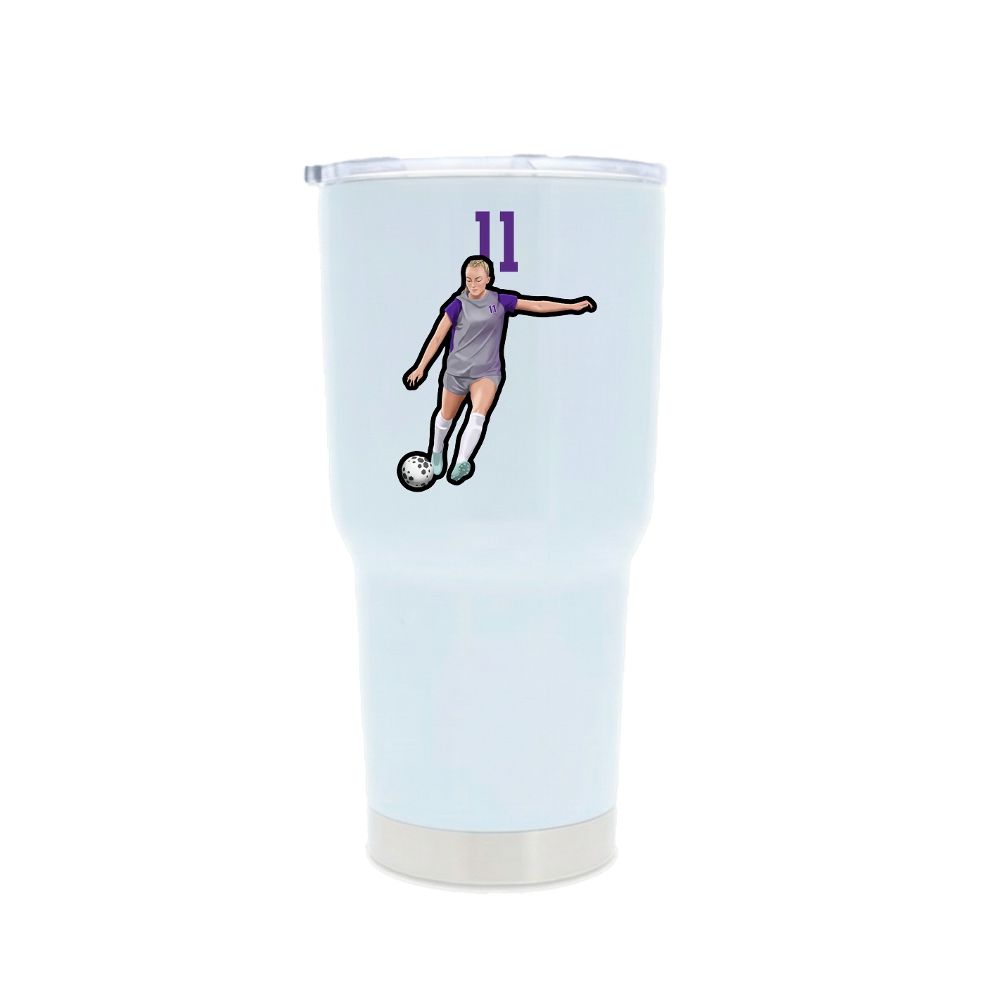 30oz Stainless Steel Tumbler — Number Top in White