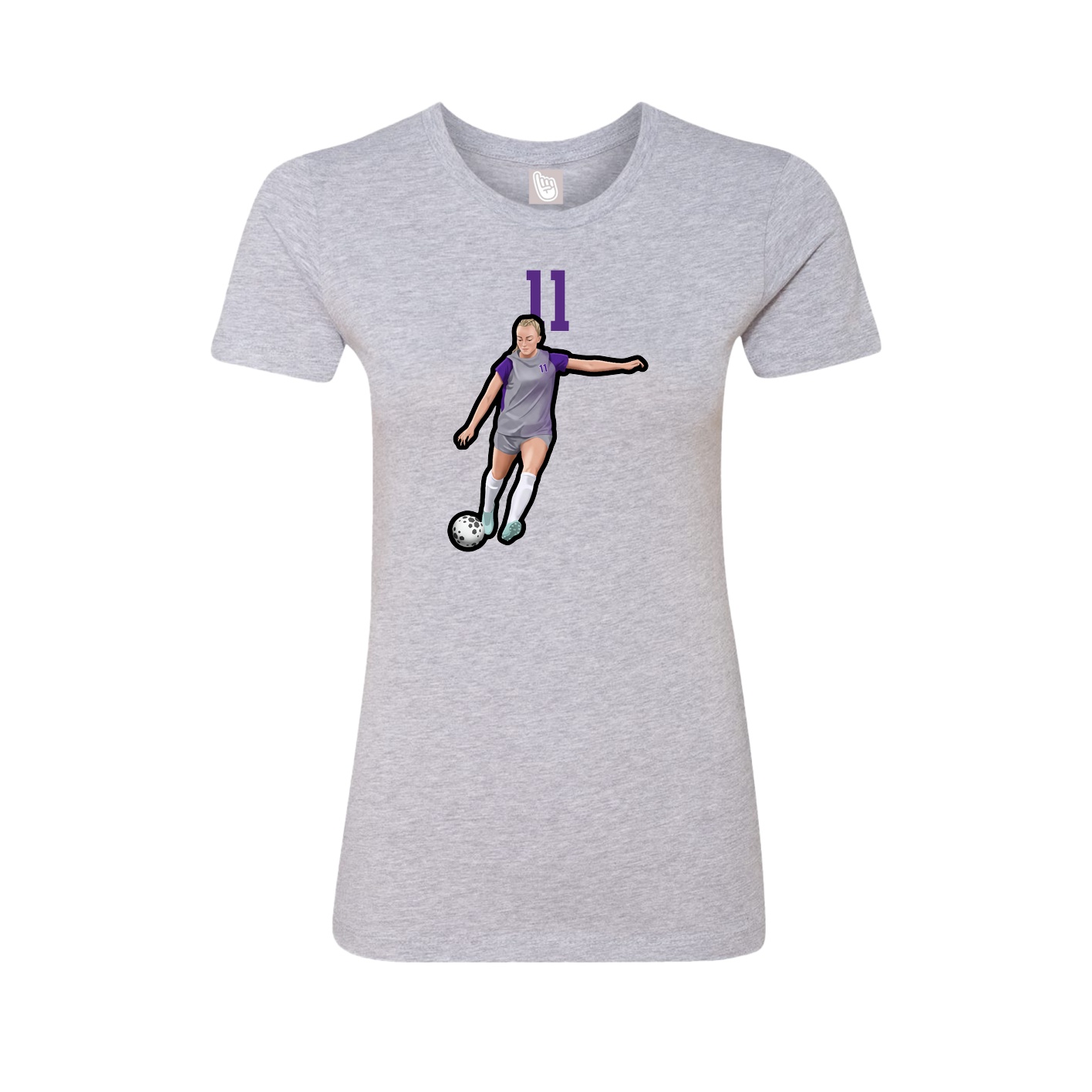 Fitted Women's Tee — Number Top in Grey