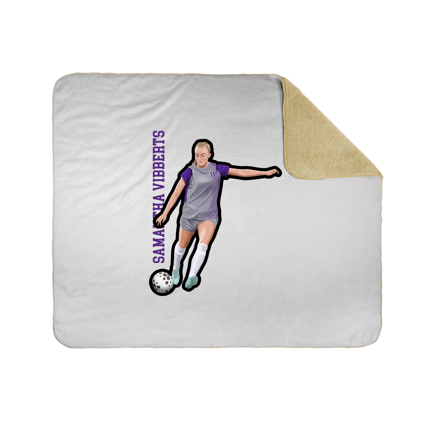 Throw Blanket — Name Vertical in White