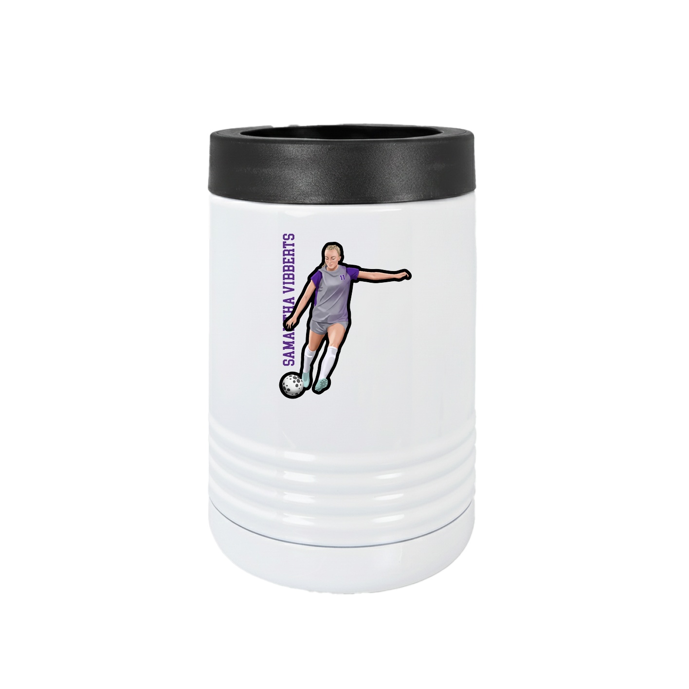 Beverage Holder — Name Vertical in White