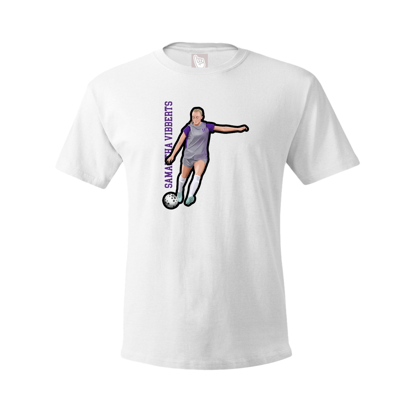 Tee — Name Vertical in White