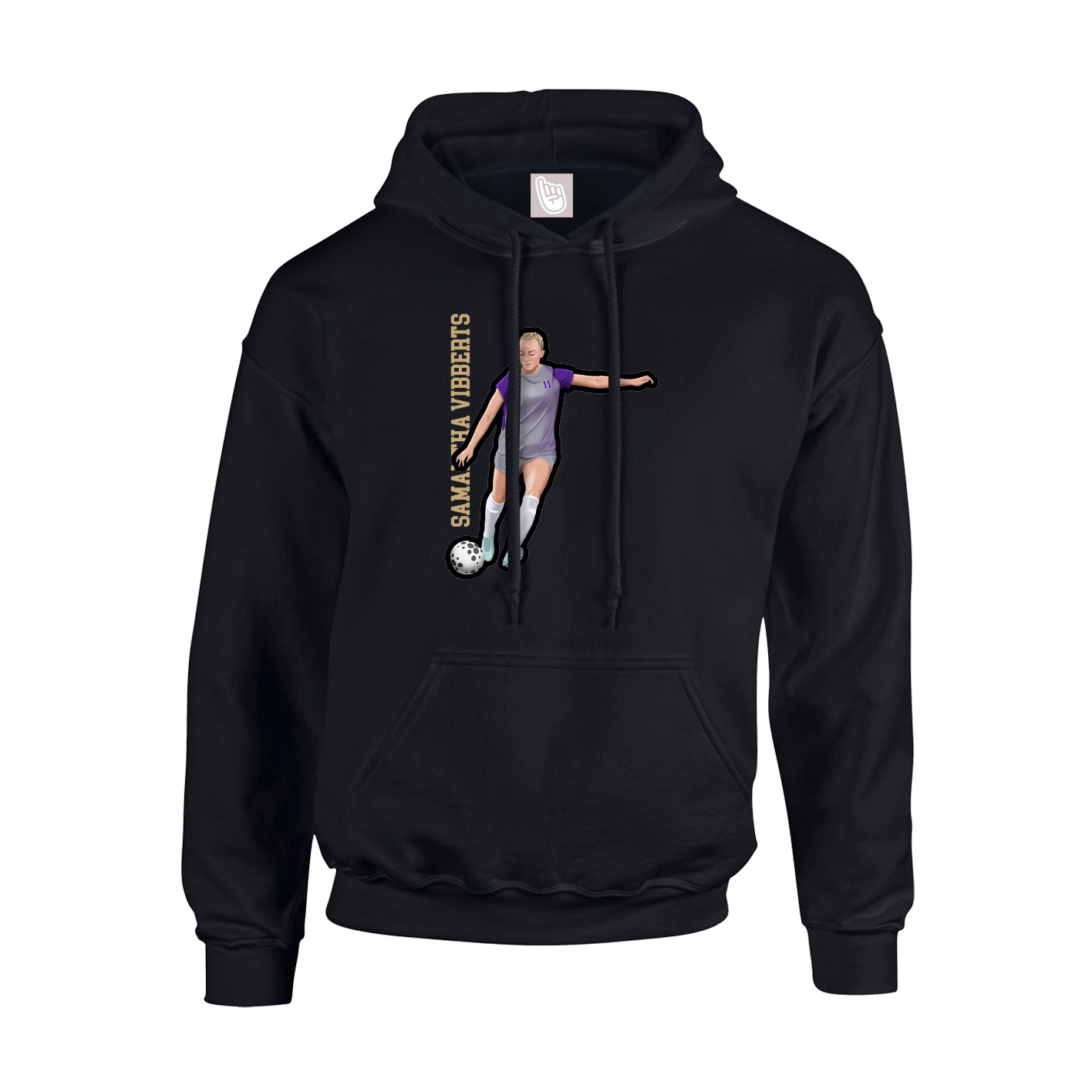 Youth Hoodie — Name Vertical in Black
