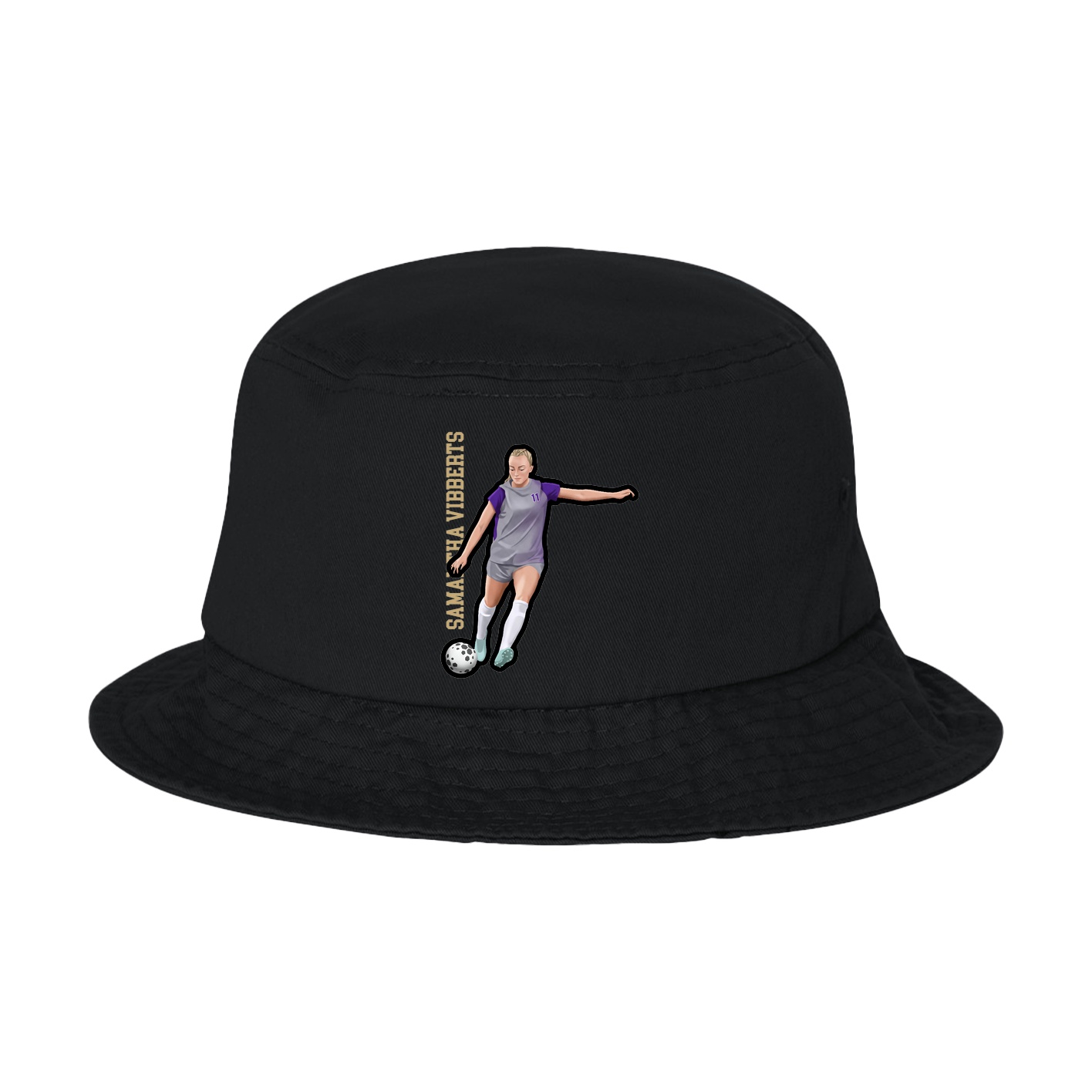 Bucket Cap — Name Vertical in Black