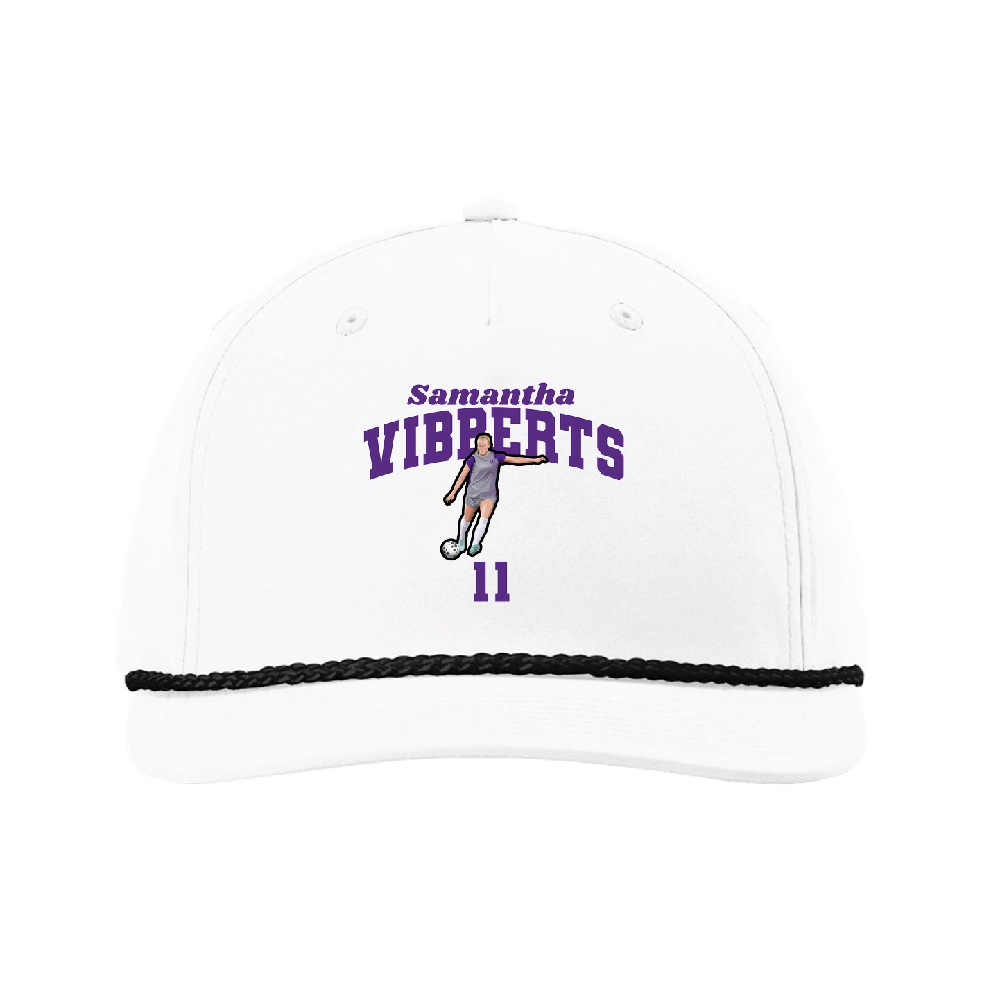Five-Panel Classic Rope Cap — Signature Arch in White