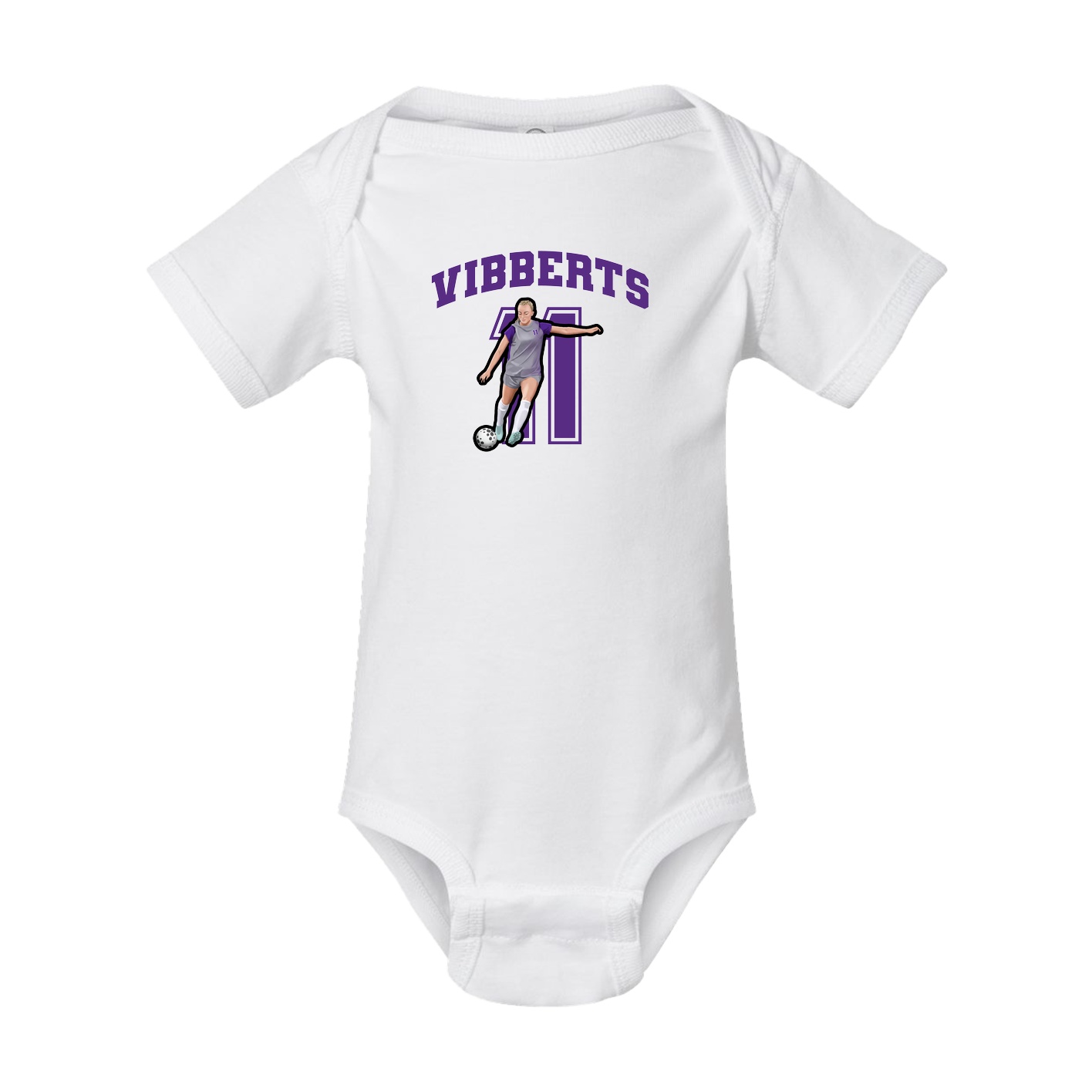 Baby Onesie — Number in White