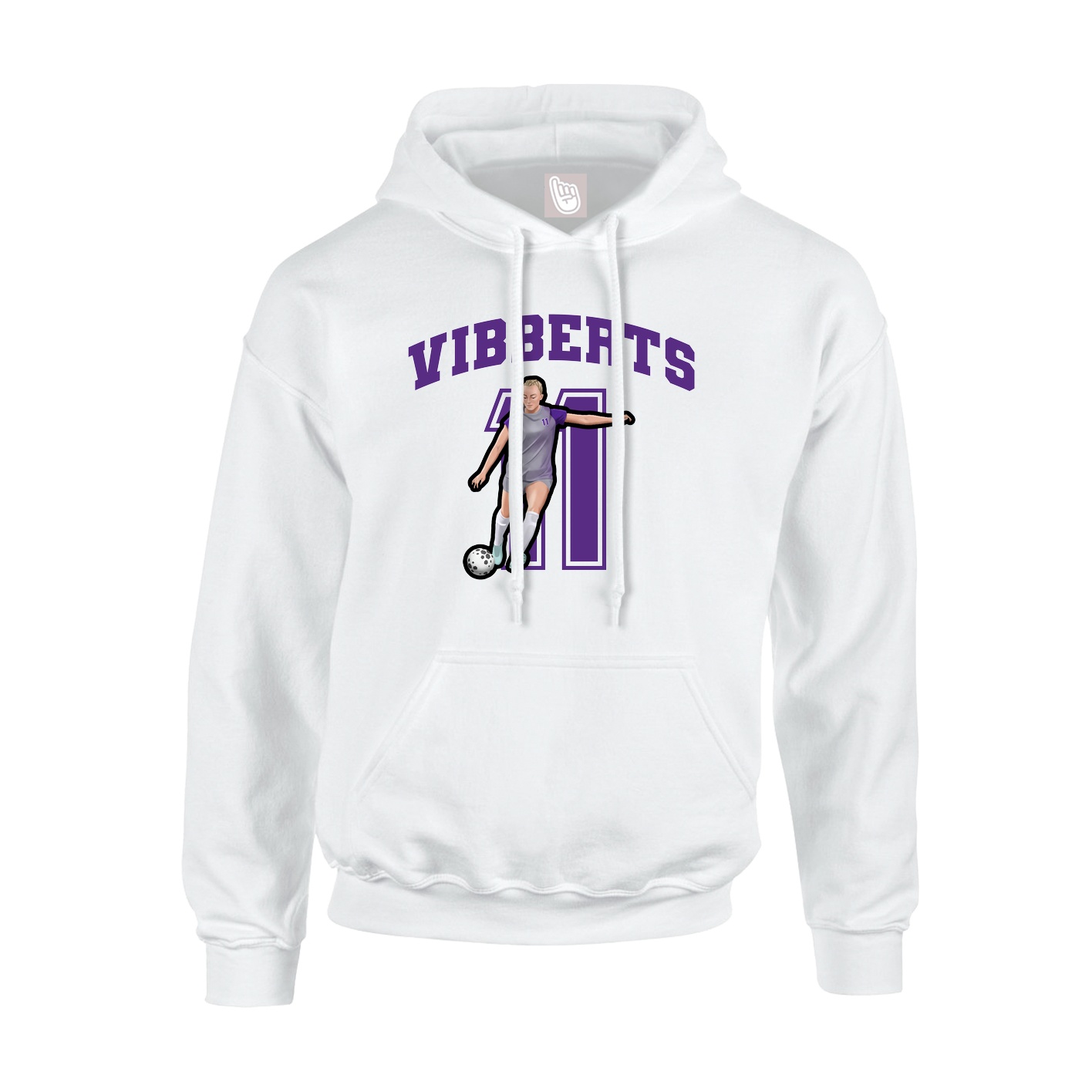 Hoodie — Number in White