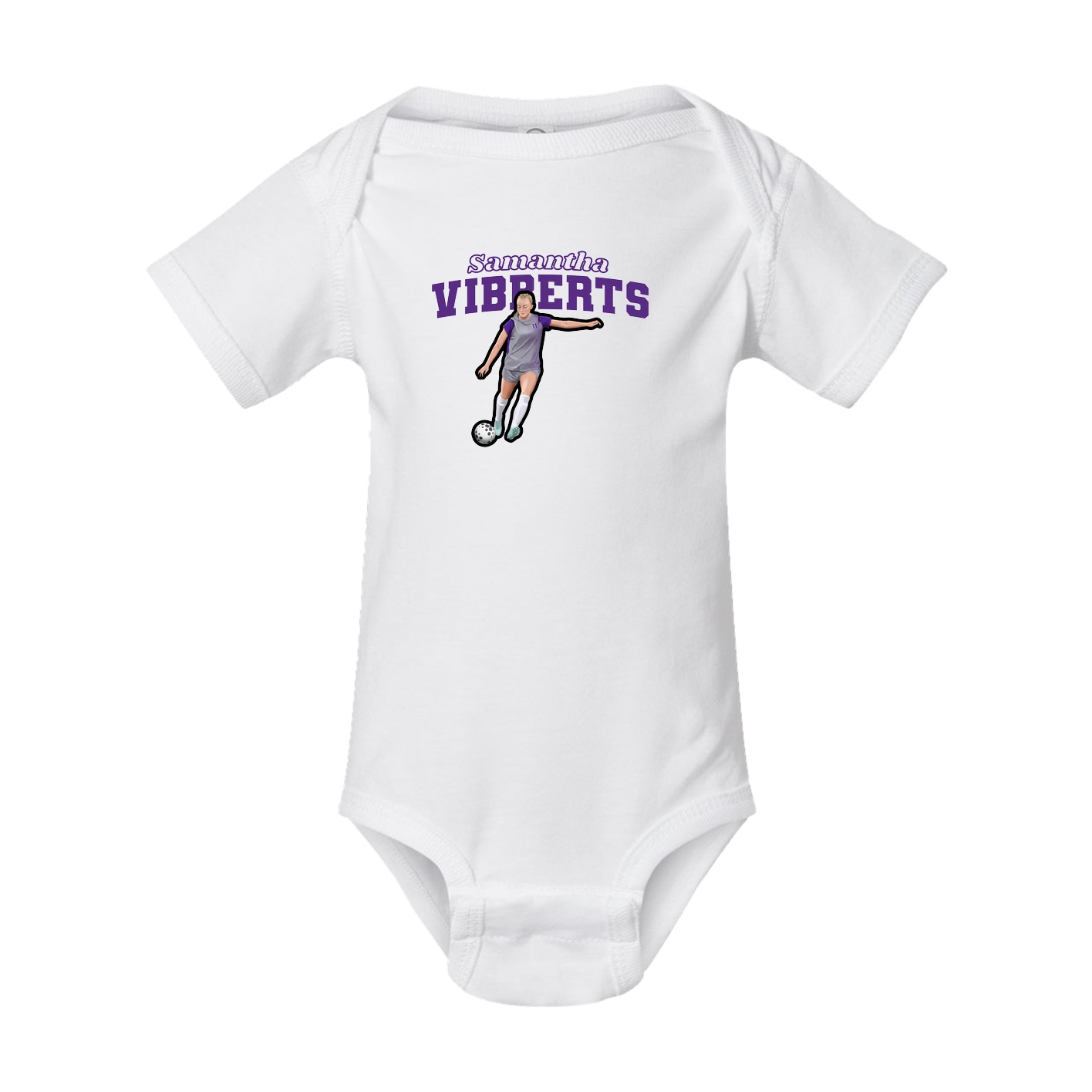 Baby Onesie — Name Arch in White