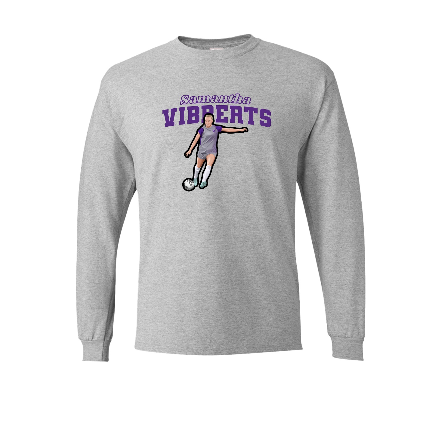 Long Sleeve Tee — Name Arch in Grey
