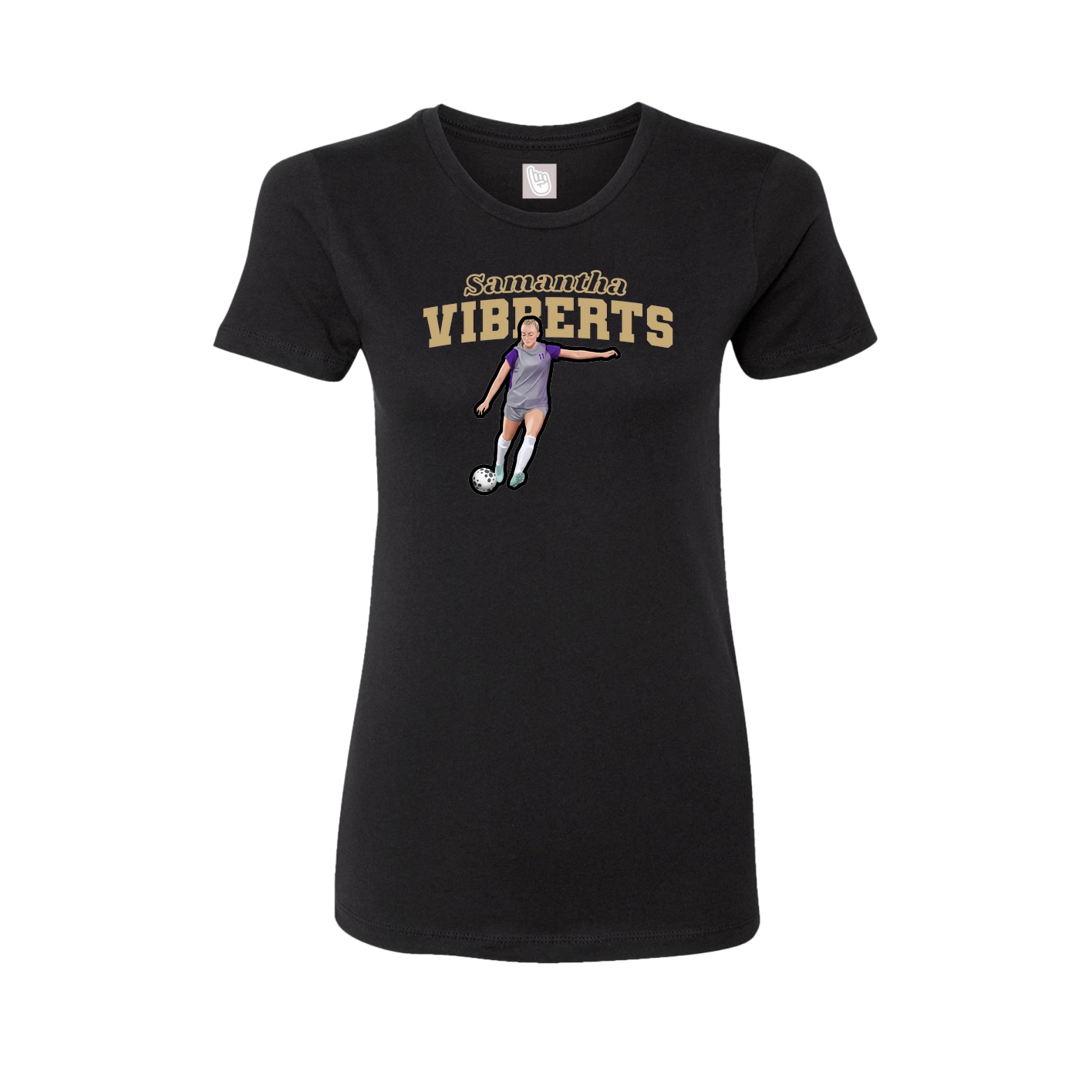 Fitted Women's Tee — Name Arch in Black