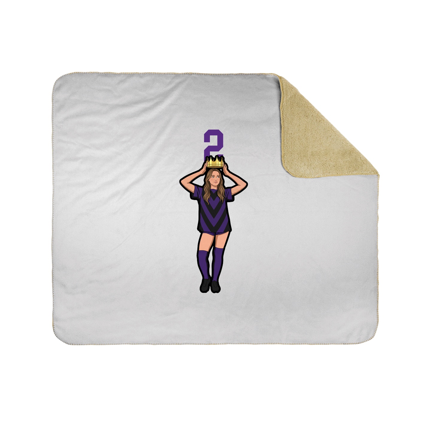 Throw Blanket — Number Top in White