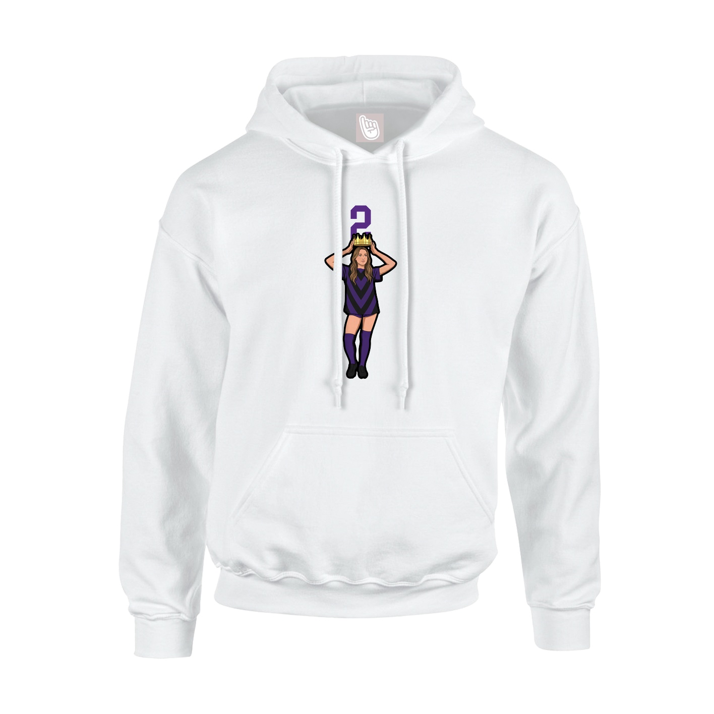Hoodie — Number Top in White