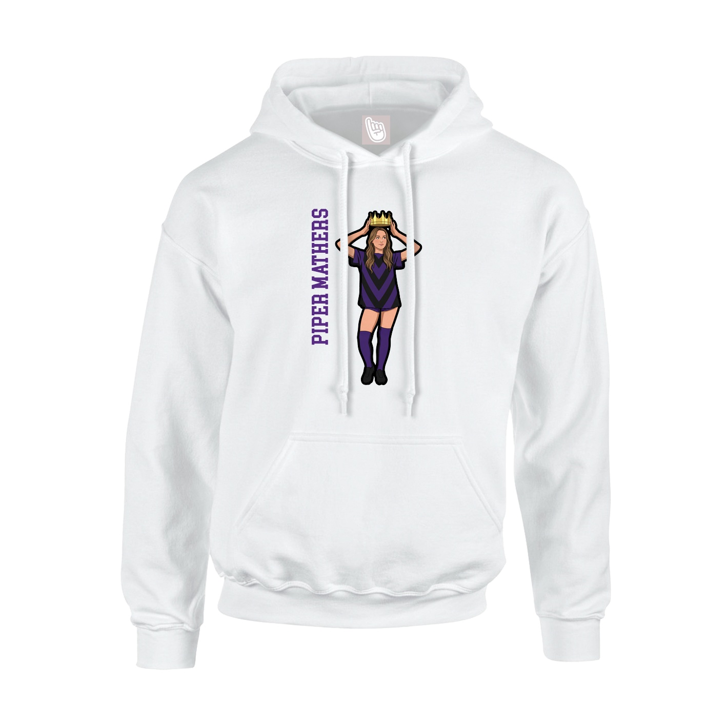 Youth Hoodie — Name Vertical in White